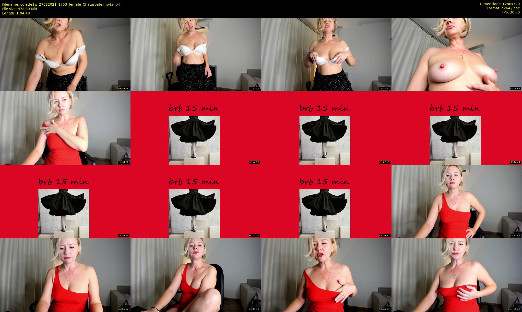 colette1w — 65 minute Chaturbate female cam show recording, 720p, Aug 27, 2021