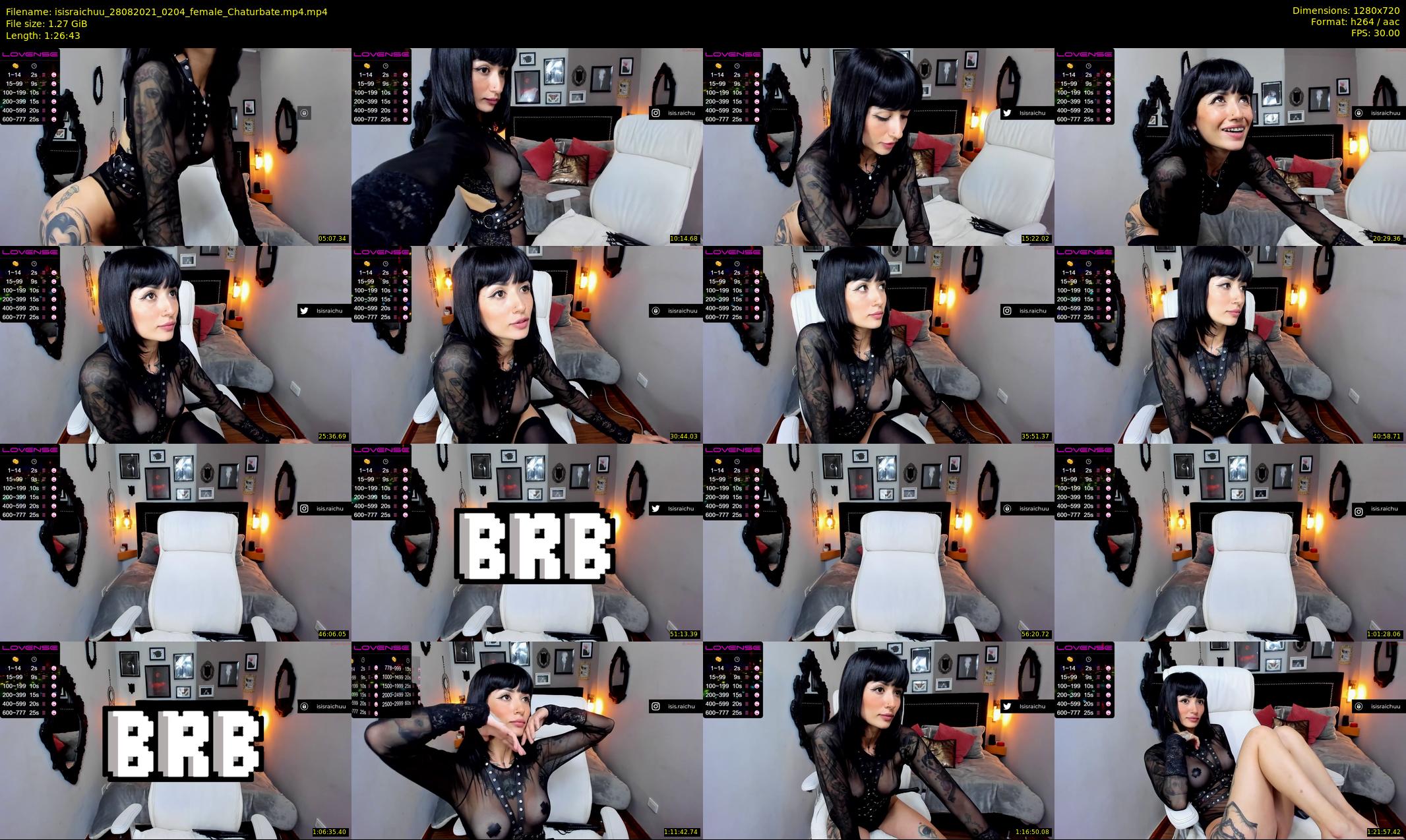isisraichuu — 87 minute Chaturbate female cam show recording, 720p, Aug 28, 2021