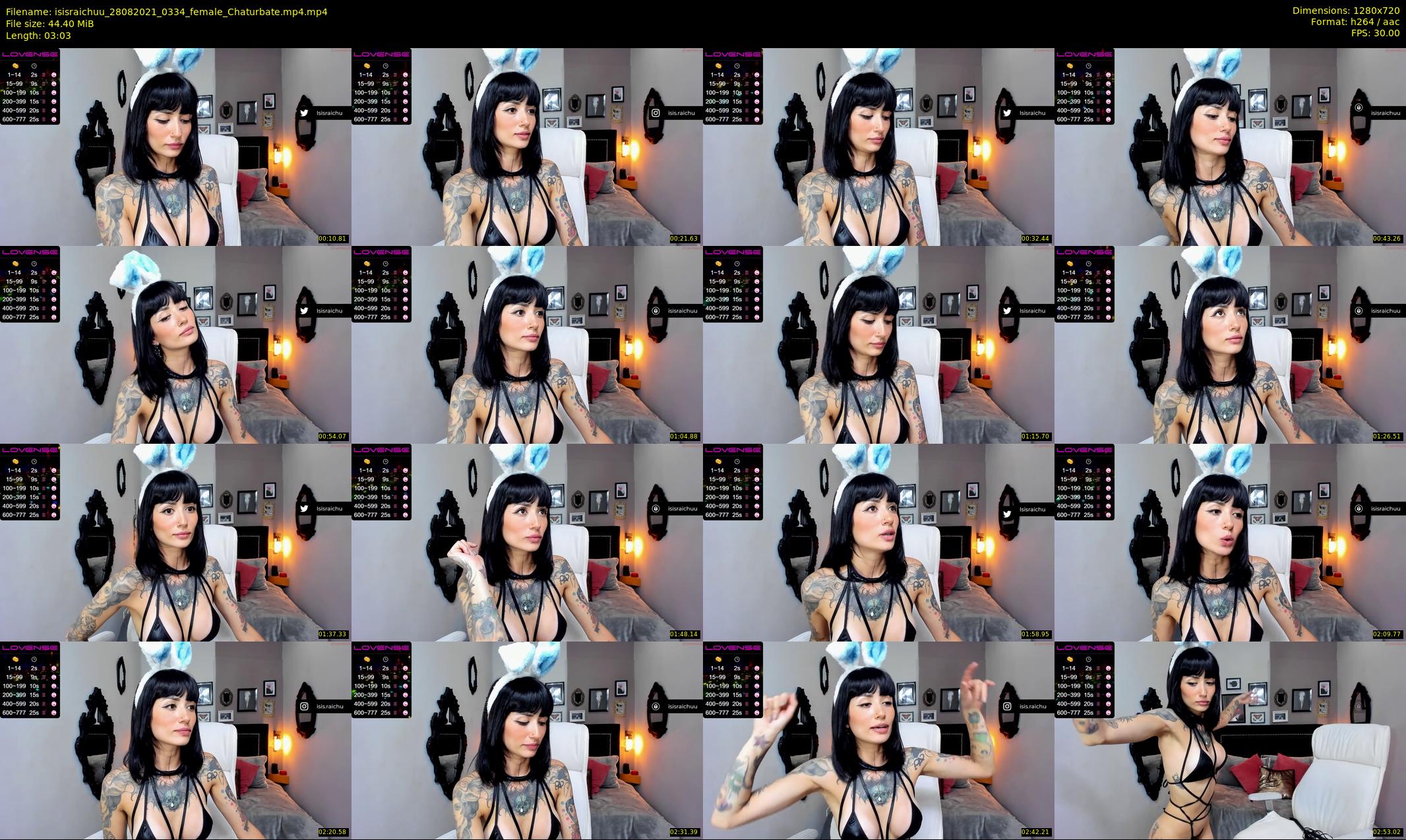 isisraichuu — 4 minute Chaturbate female cam show recording, 720p, Aug 28, 2021