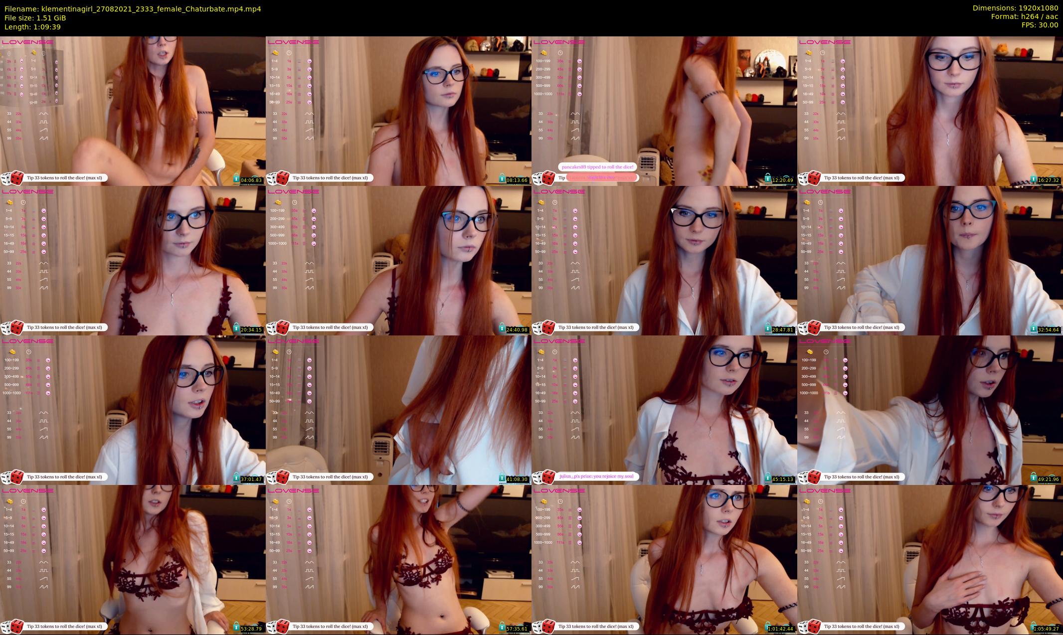 klementinagirl — 70 minute Chaturbate female cam show recording, 1080p, Aug 27, 2021