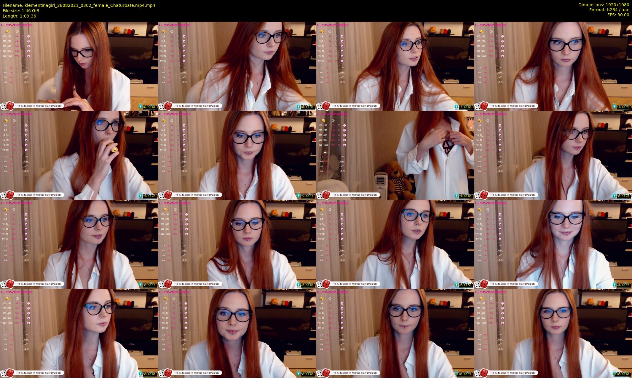 klementinagirl — 70 minute Chaturbate female cam show recording, 1080p, Aug 28, 2021
