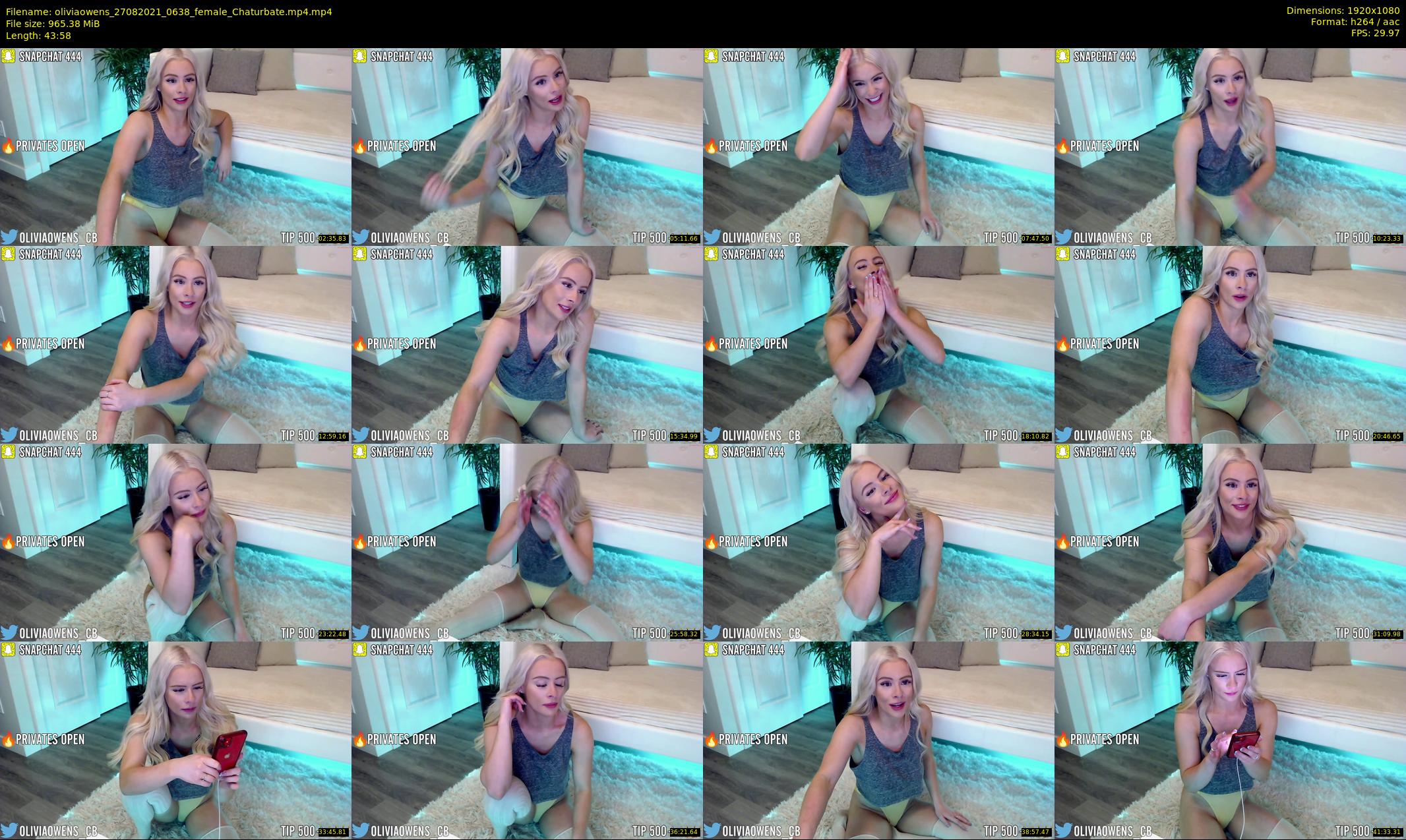 oliviaowens — 44 minute Chaturbate female cam show recording, 1080p, Aug 27, 2021