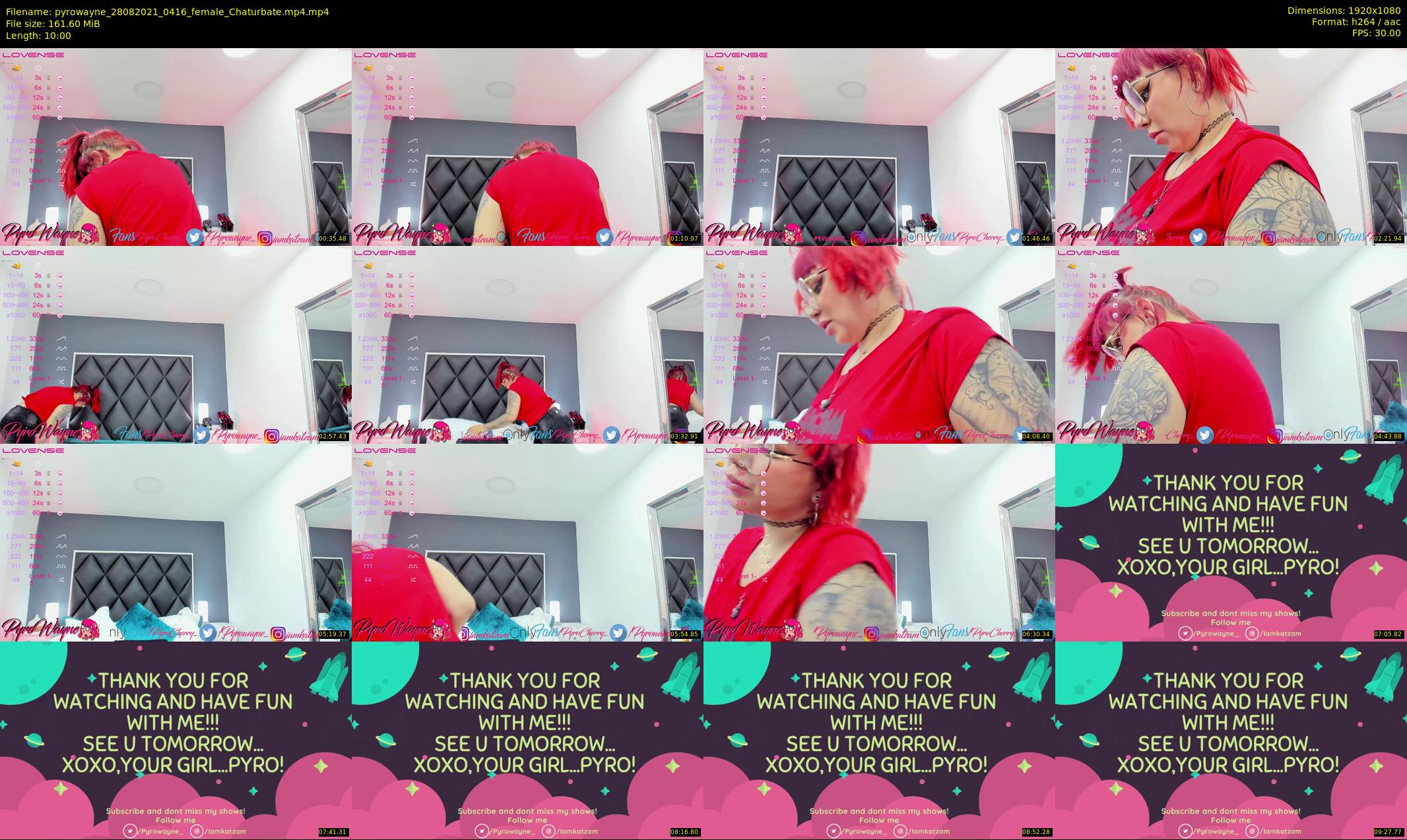 pyrowayne — 10 minute Chaturbate female cam show recording, 1080p, Aug 28, 2021