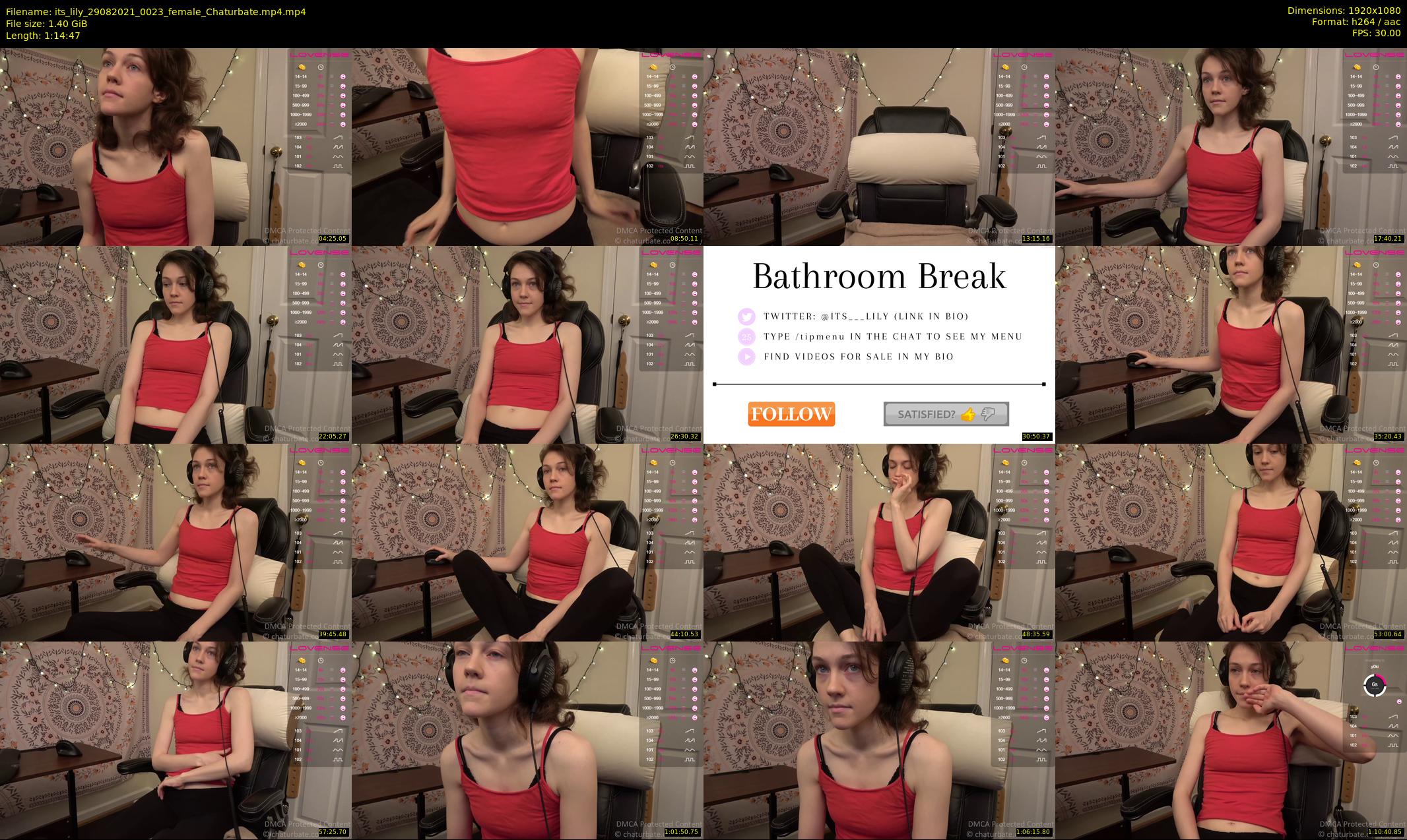 its_lily — 75 minute Chaturbate female cam show recording, 1080p, Aug 29, 2021