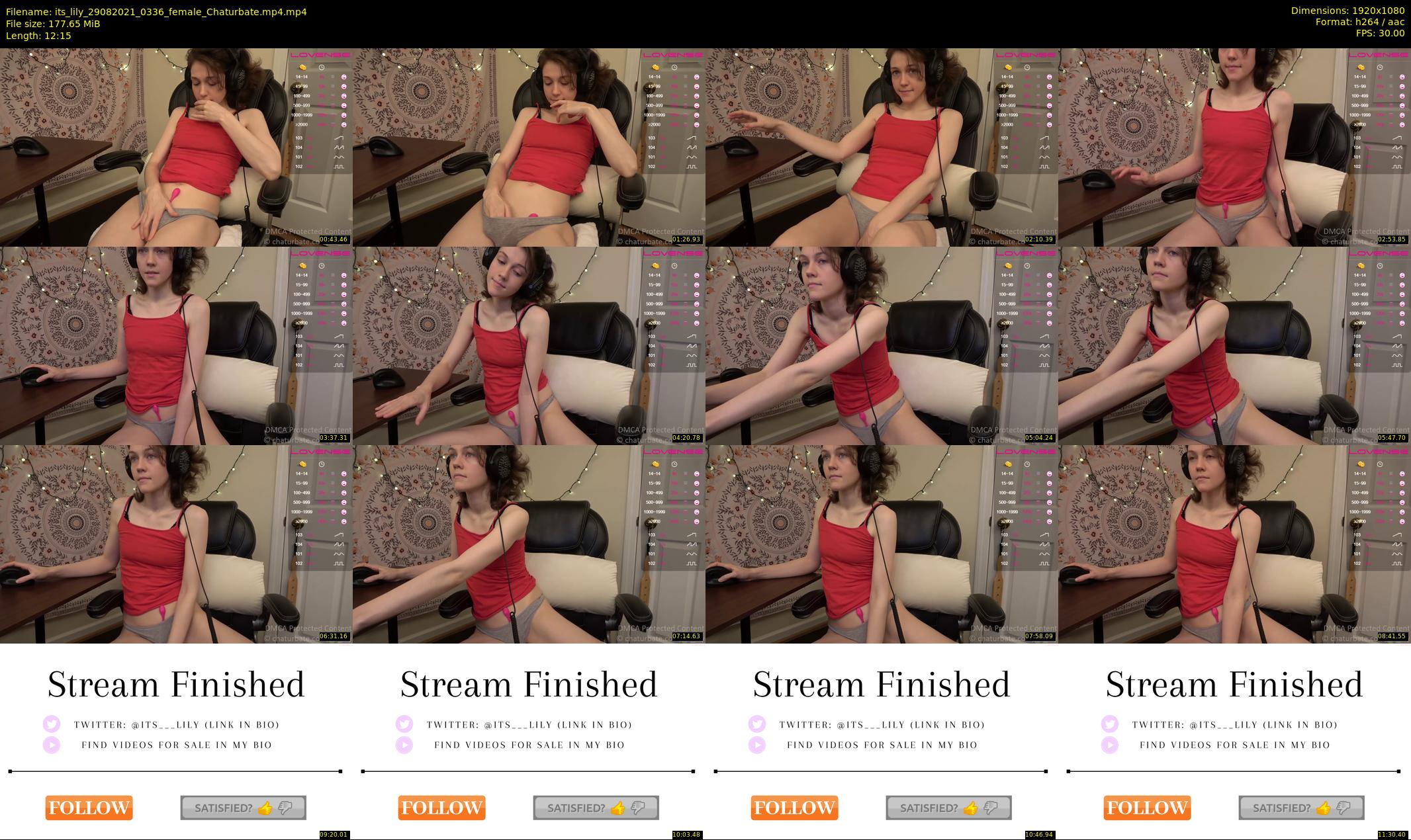 its_lily — 13 minute Chaturbate female cam show recording, 1080p, Aug 29, 2021