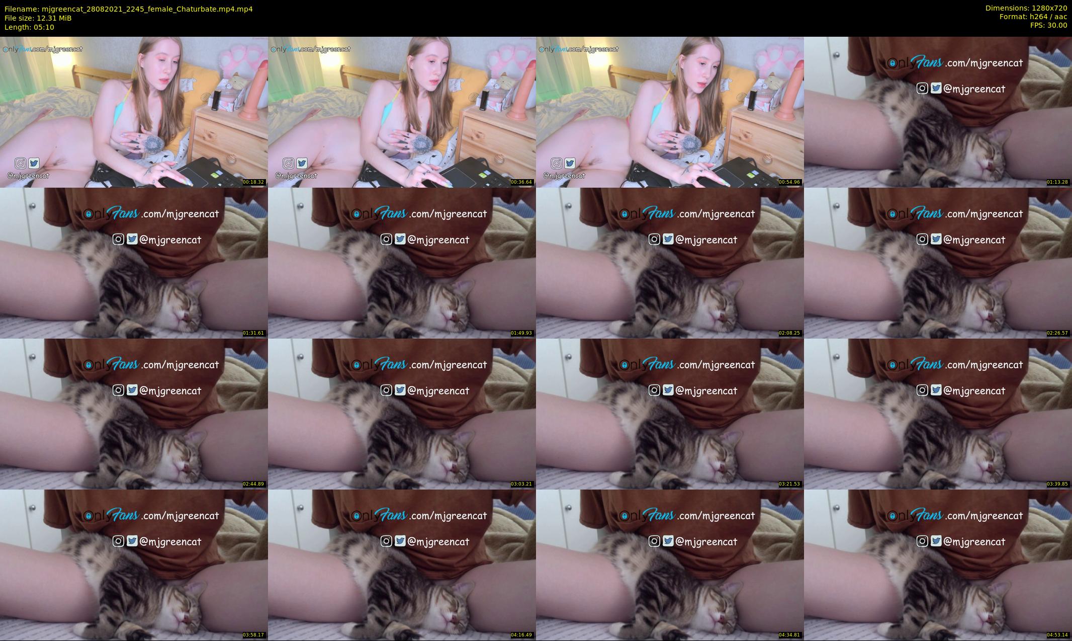 mjgreencat — 6 minute Chaturbate female cam show recording, 720p, Aug 28, 2021