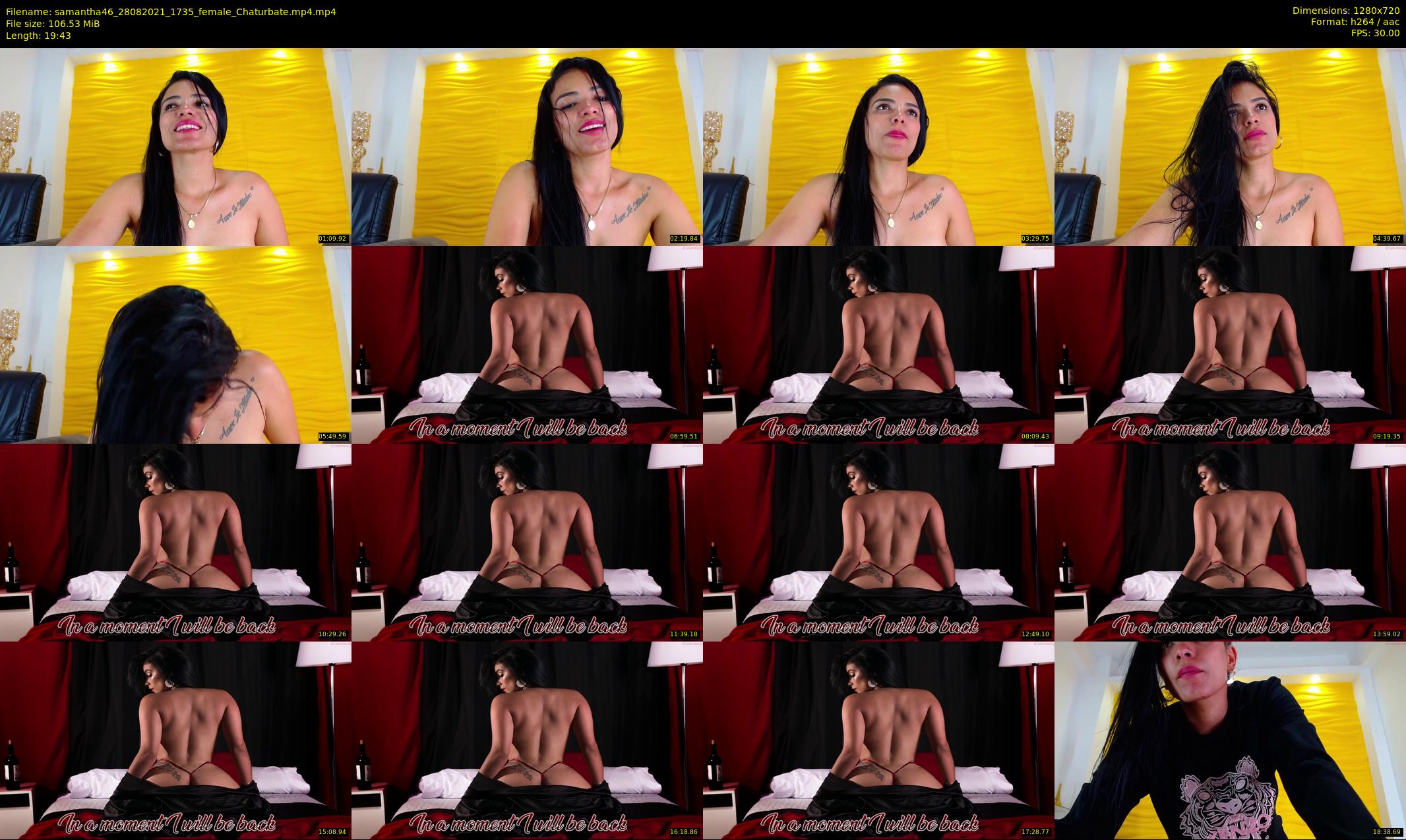 samantha46 — 20 minute Chaturbate female cam show recording, 720p, Aug 28, 2021