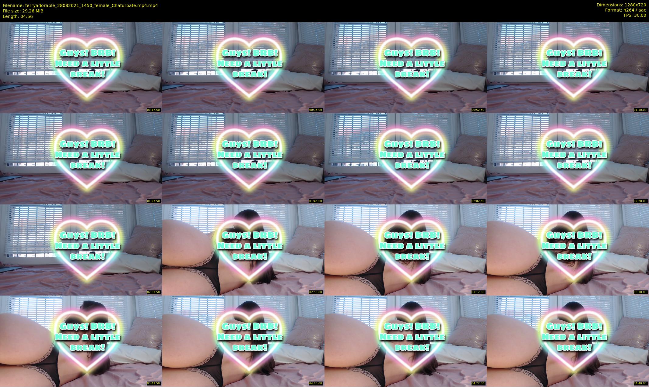terryadorable — 5 minute Chaturbate female cam show recording, 720p, Aug 28, 2021