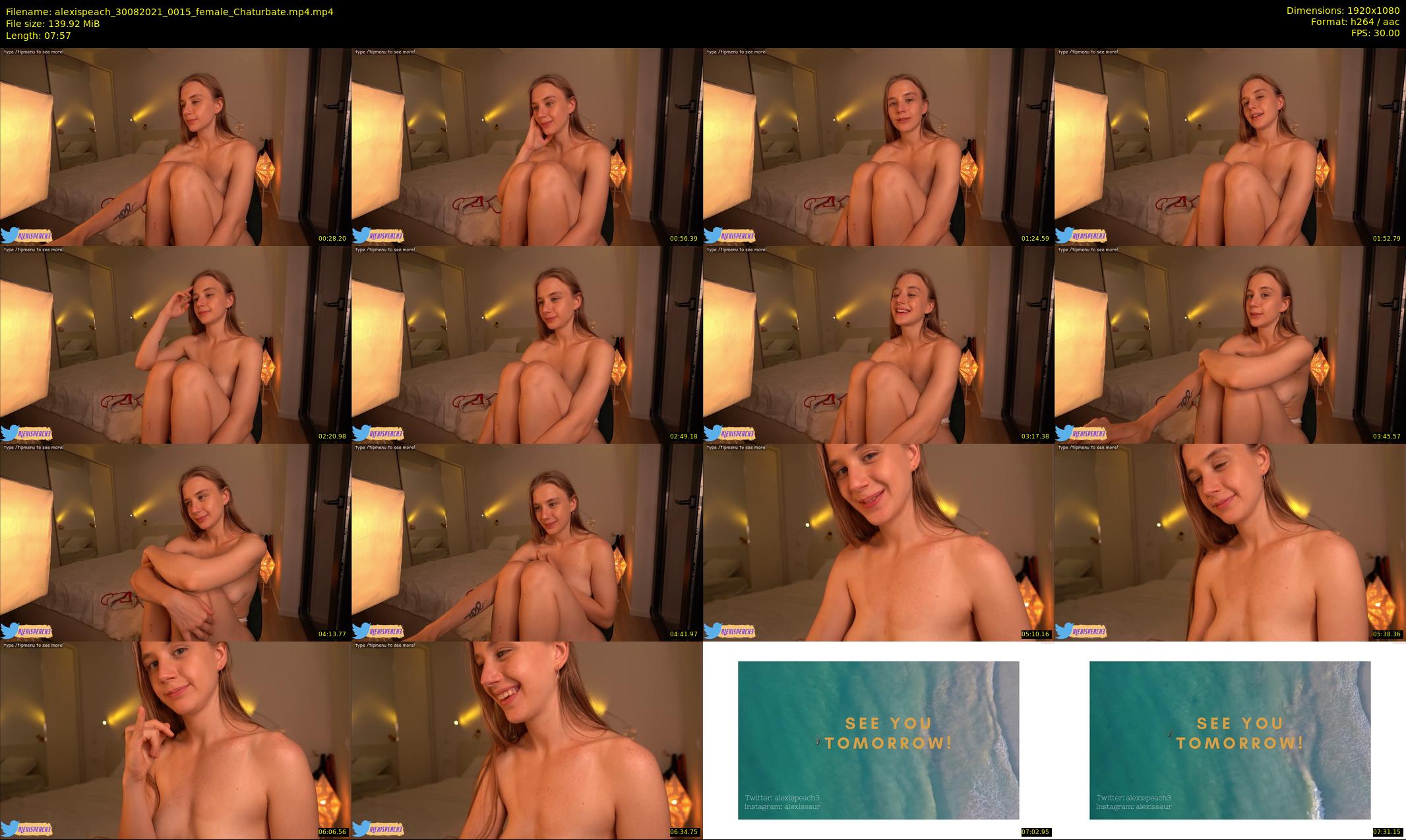 alexispeach — 8 minute Chaturbate female cam show recording, 1080p, Aug 30, 2021