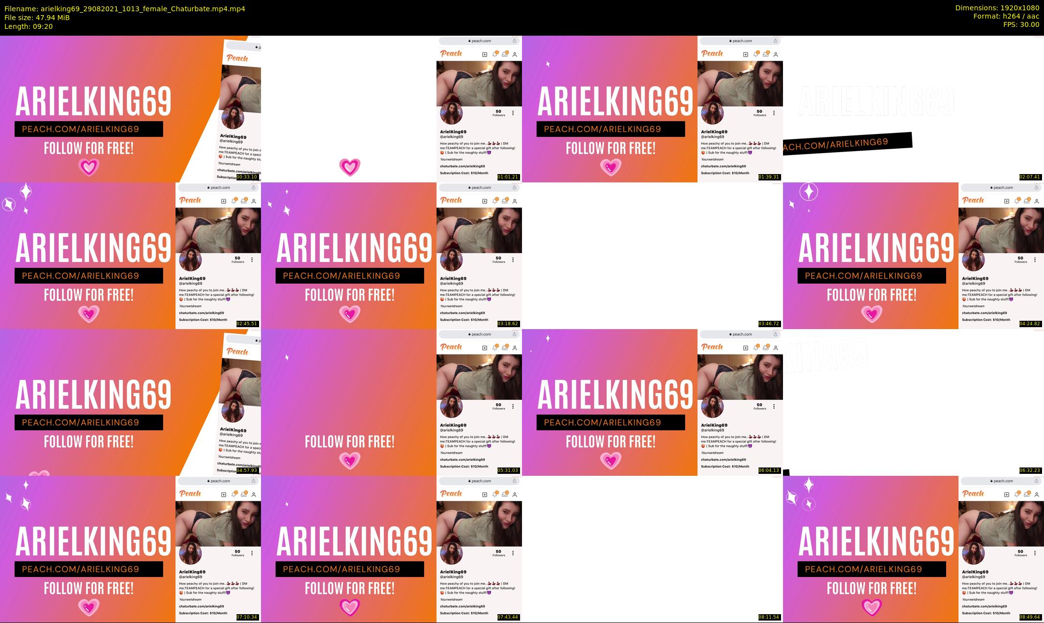arielking69 — 10 minute Chaturbate female cam show recording, 1080p, Aug 29, 2021