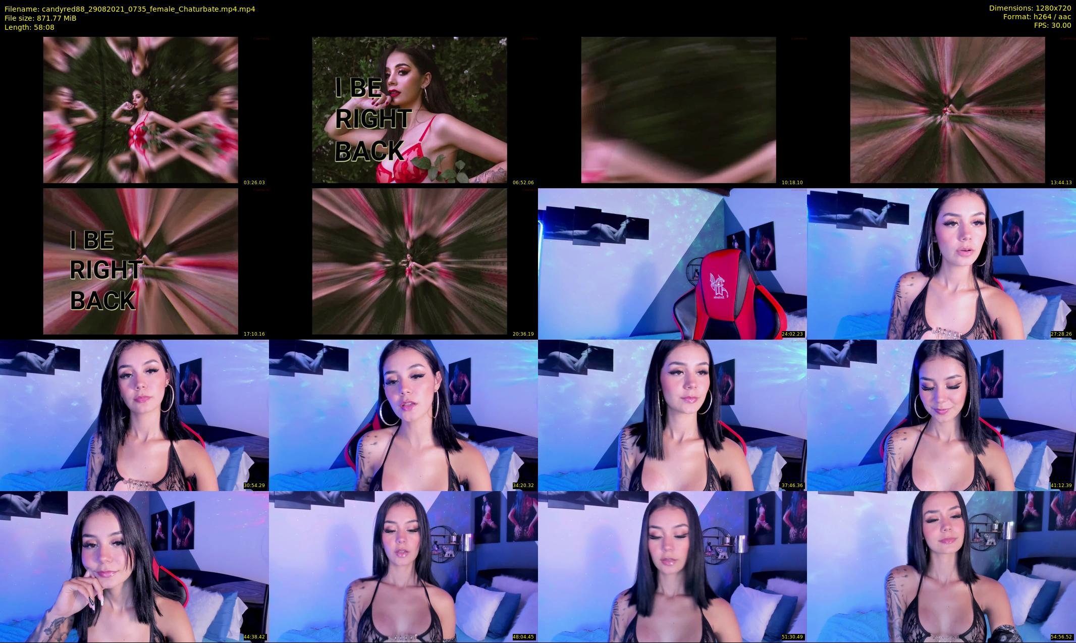 candyred88 — 59 minute Chaturbate female cam show recording, 720p, Aug 29, 2021
