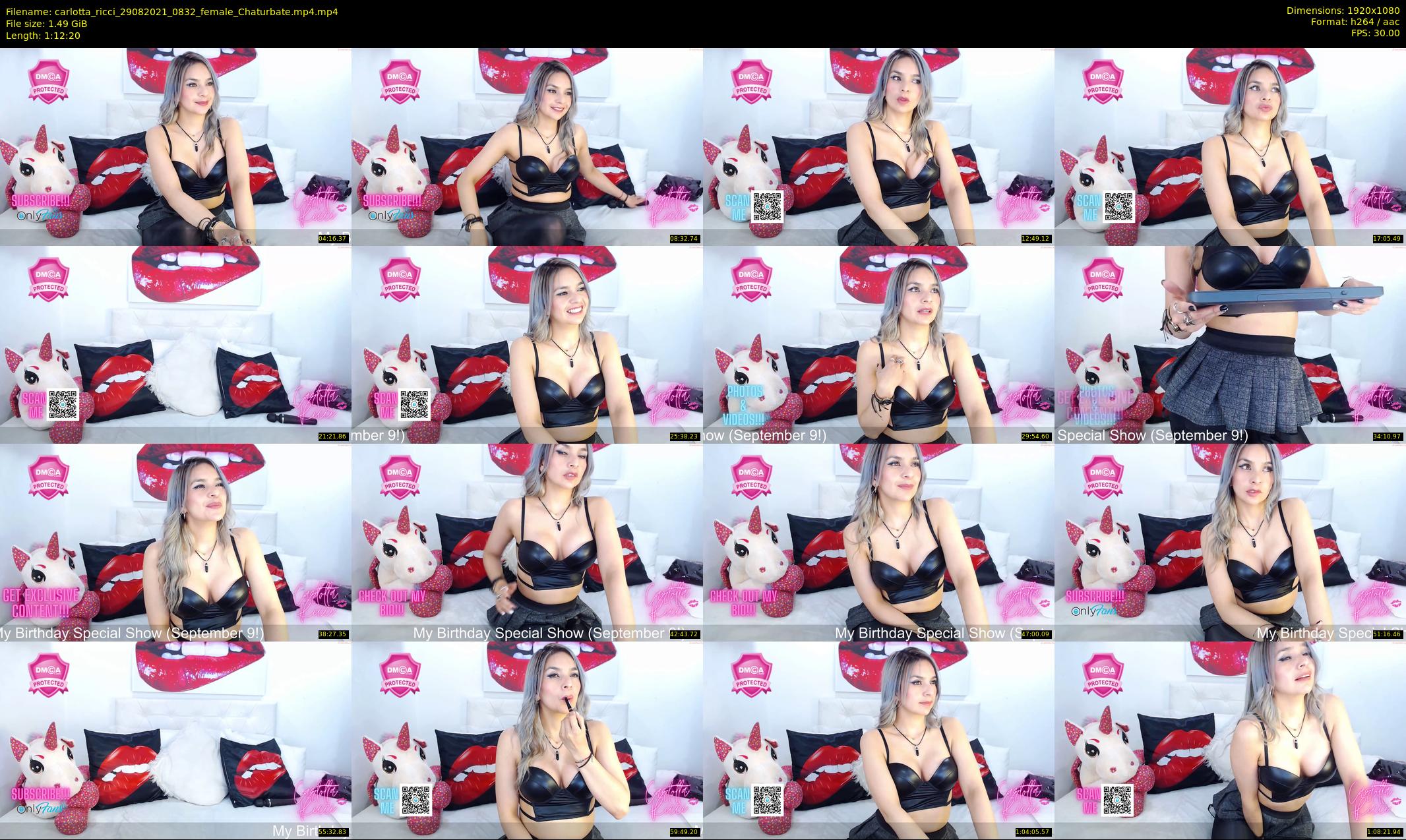 carlotta_ricci — 73 minute Chaturbate female cam show recording, 1080p, Aug 29, 2021