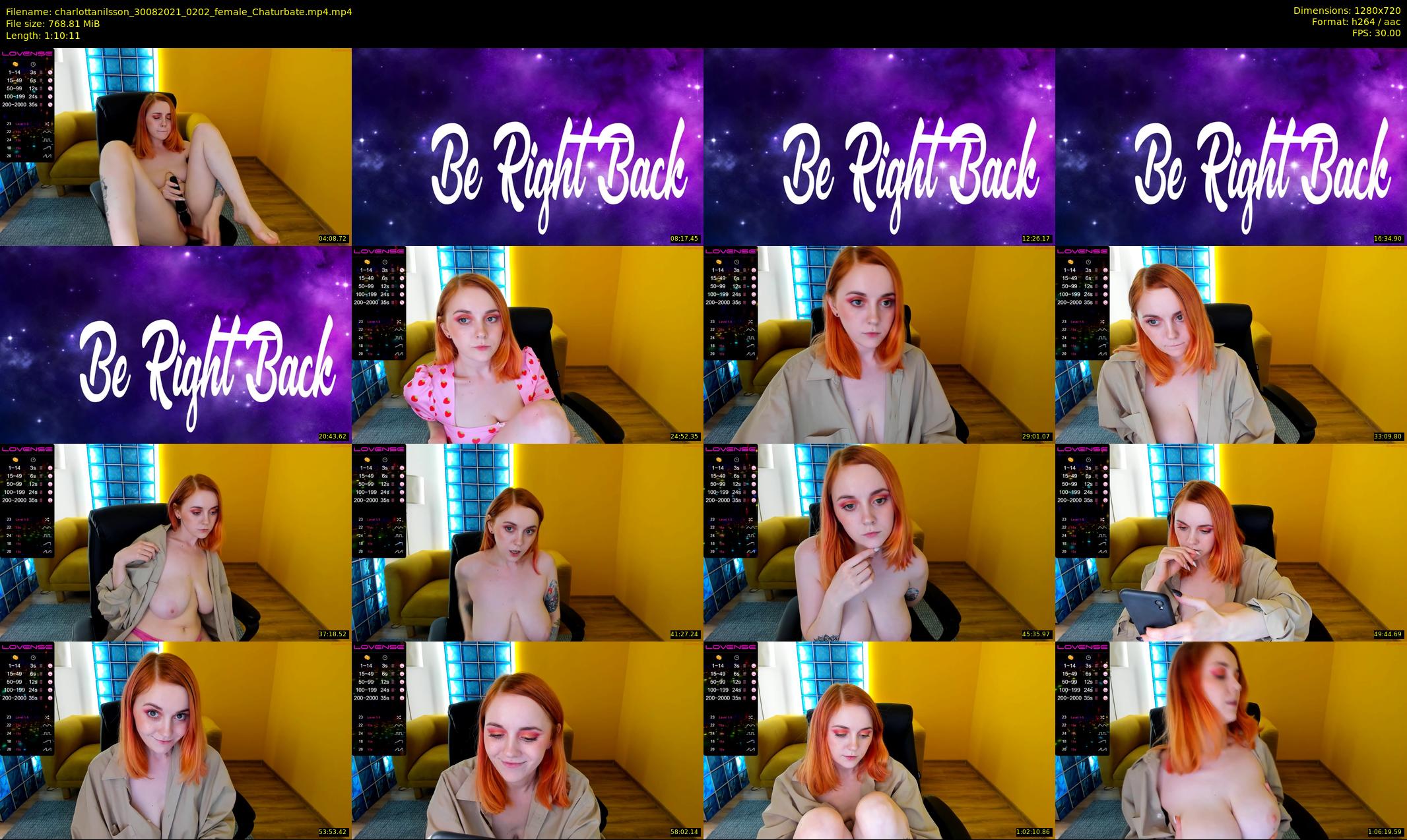 charlottanilsson — 71 minute Chaturbate female cam show recording, 720p, Aug 30, 2021