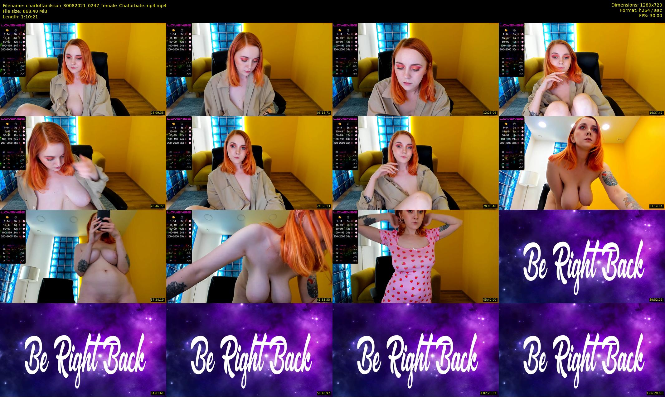 charlottanilsson — 71 minute Chaturbate female cam show recording, 720p, Aug 30, 2021