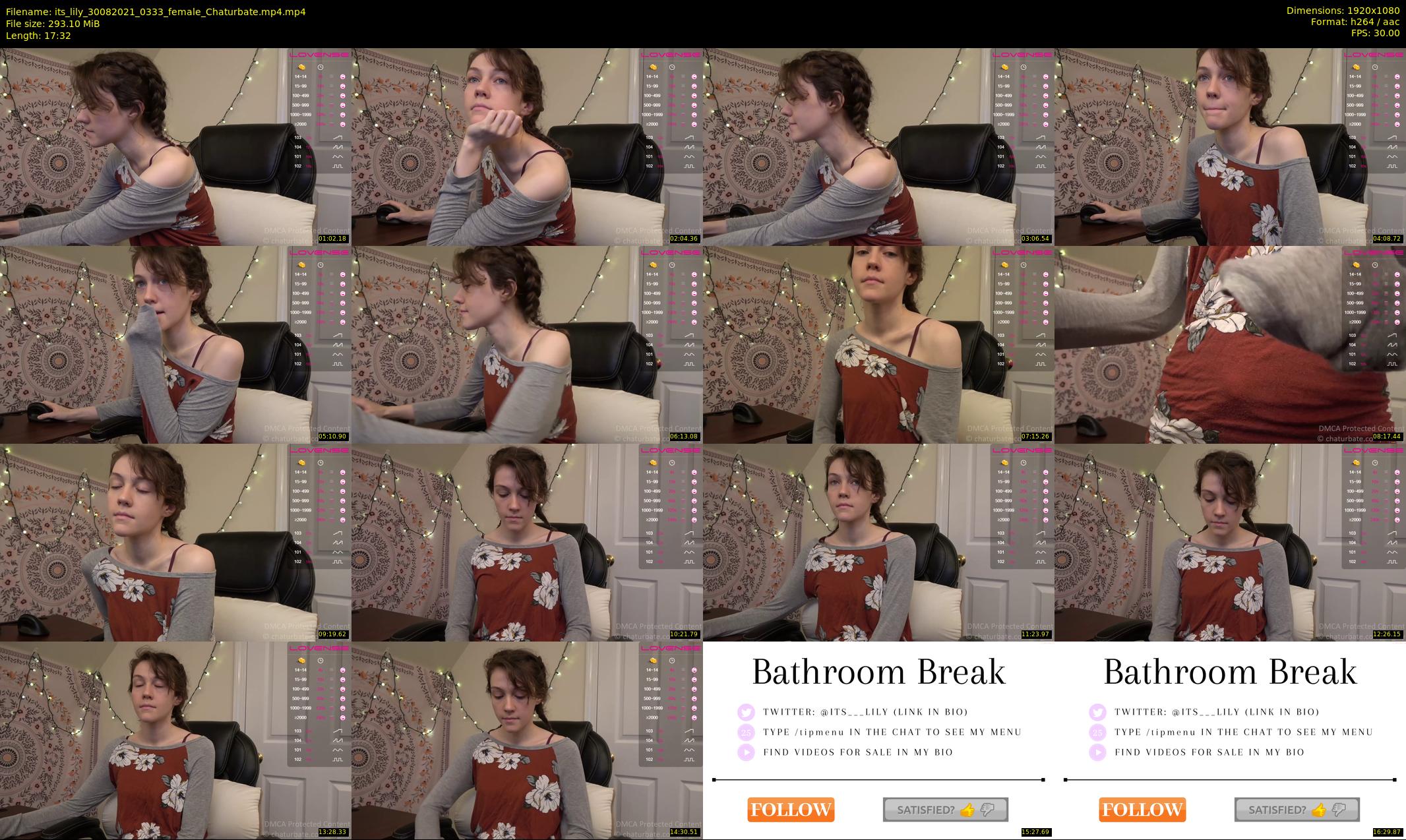 its_lily — 18 minute Chaturbate female cam show recording, 1080p, Aug 30, 2021