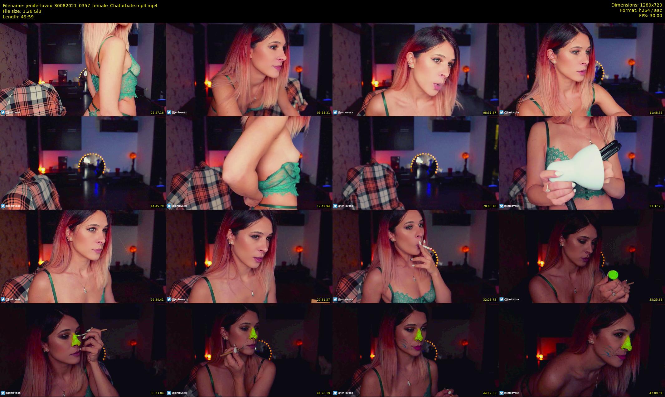 jeniferlovex — 50 minute Chaturbate female cam show recording, 720p, Aug 30, 2021