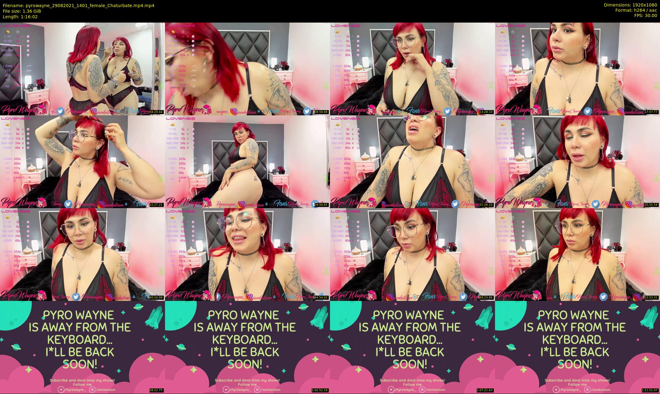 pyrowayne — 77 minute Chaturbate female cam show recording, 1080p, Aug 29, 2021