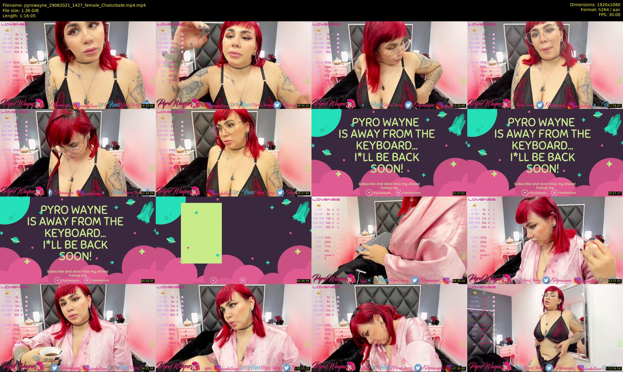 pyrowayne — 77 minute Chaturbate female cam show recording, 1080p, Aug 29, 2021