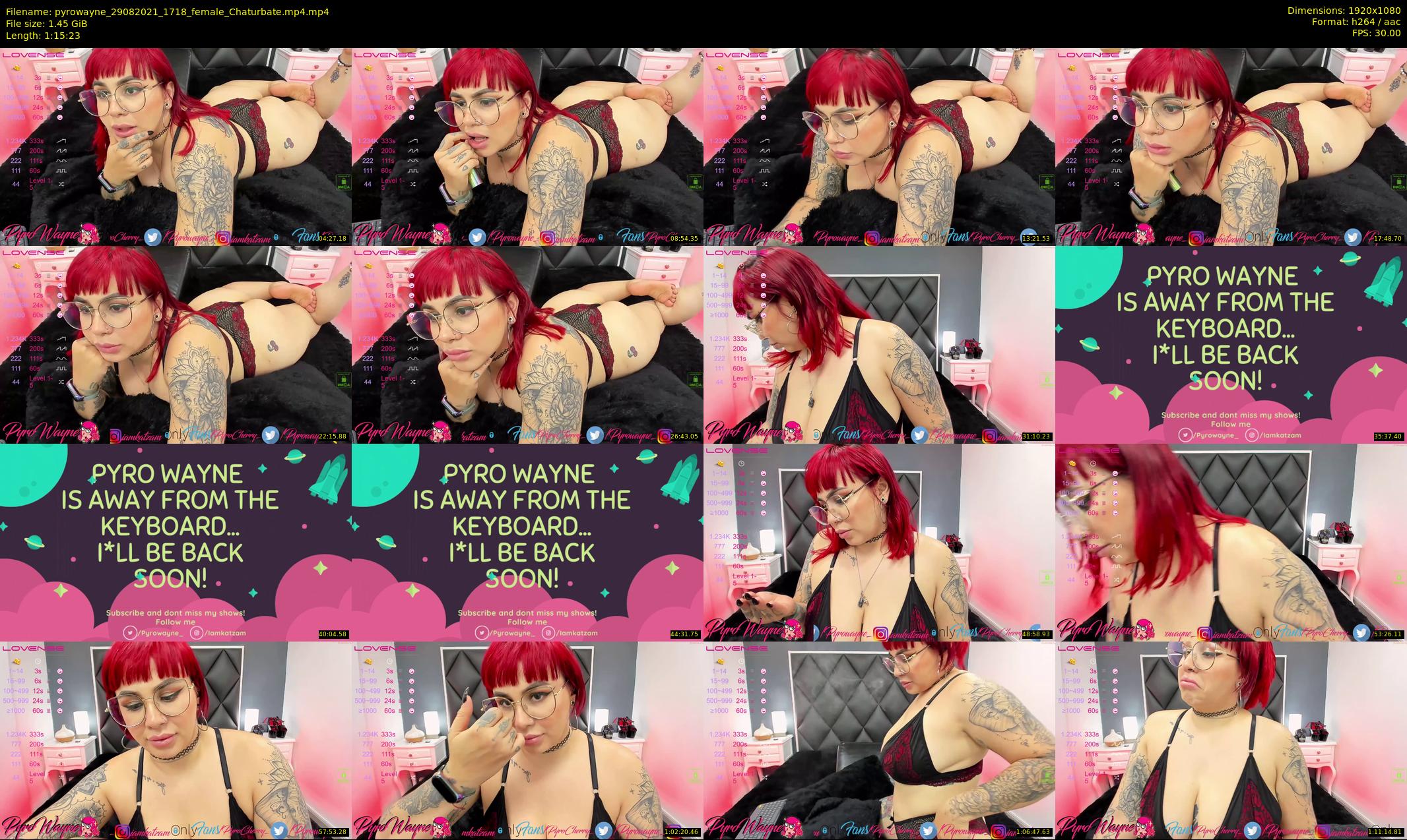 pyrowayne — 76 minute Chaturbate female cam show recording, 1080p, Aug 29, 2021