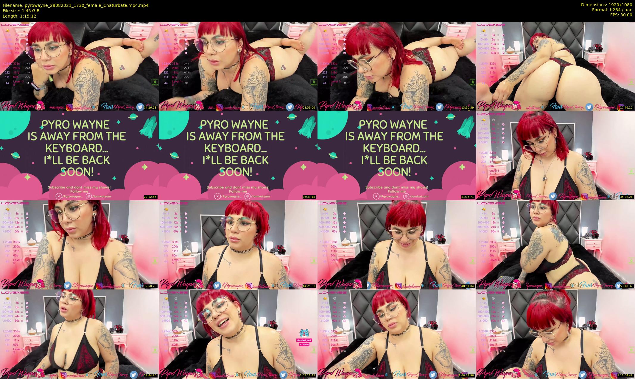 pyrowayne — 76 minute Chaturbate female cam show recording, 1080p, Aug 29, 2021