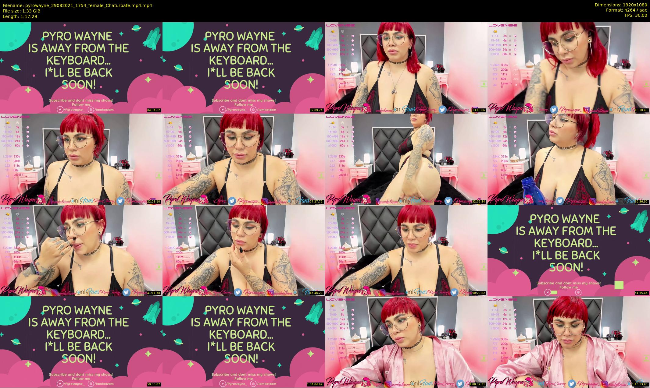 pyrowayne — 78 minute Chaturbate female cam show recording, 1080p, Aug 29, 2021