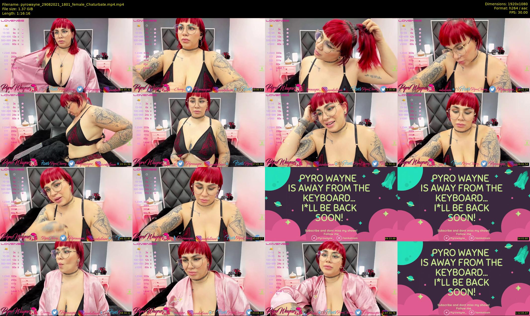 pyrowayne — 77 minute Chaturbate female cam show recording, 1080p, Aug 29, 2021