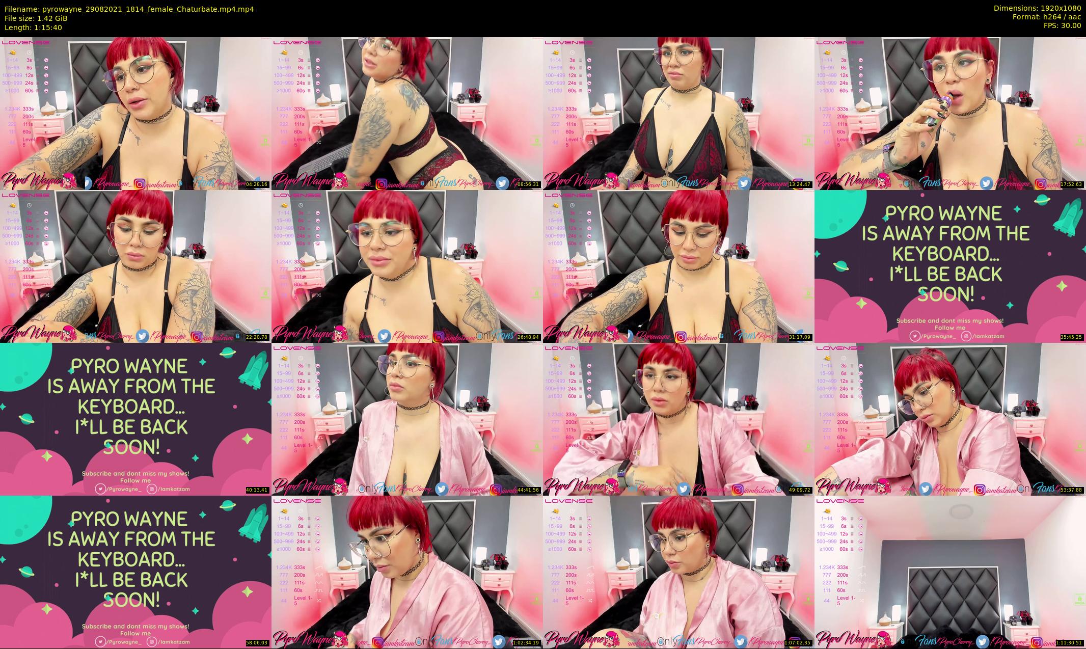 pyrowayne — 76 minute Chaturbate female cam show recording, 1080p, Aug 29, 2021