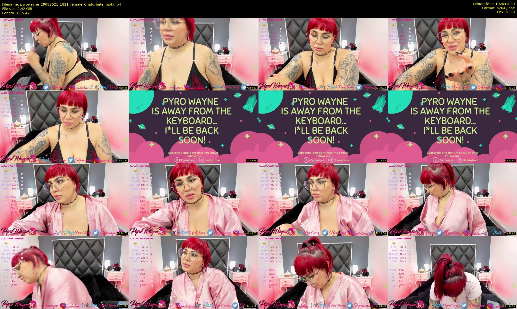 pyrowayne — 76 minute Chaturbate female cam show recording, 1080p, Aug 29, 2021
