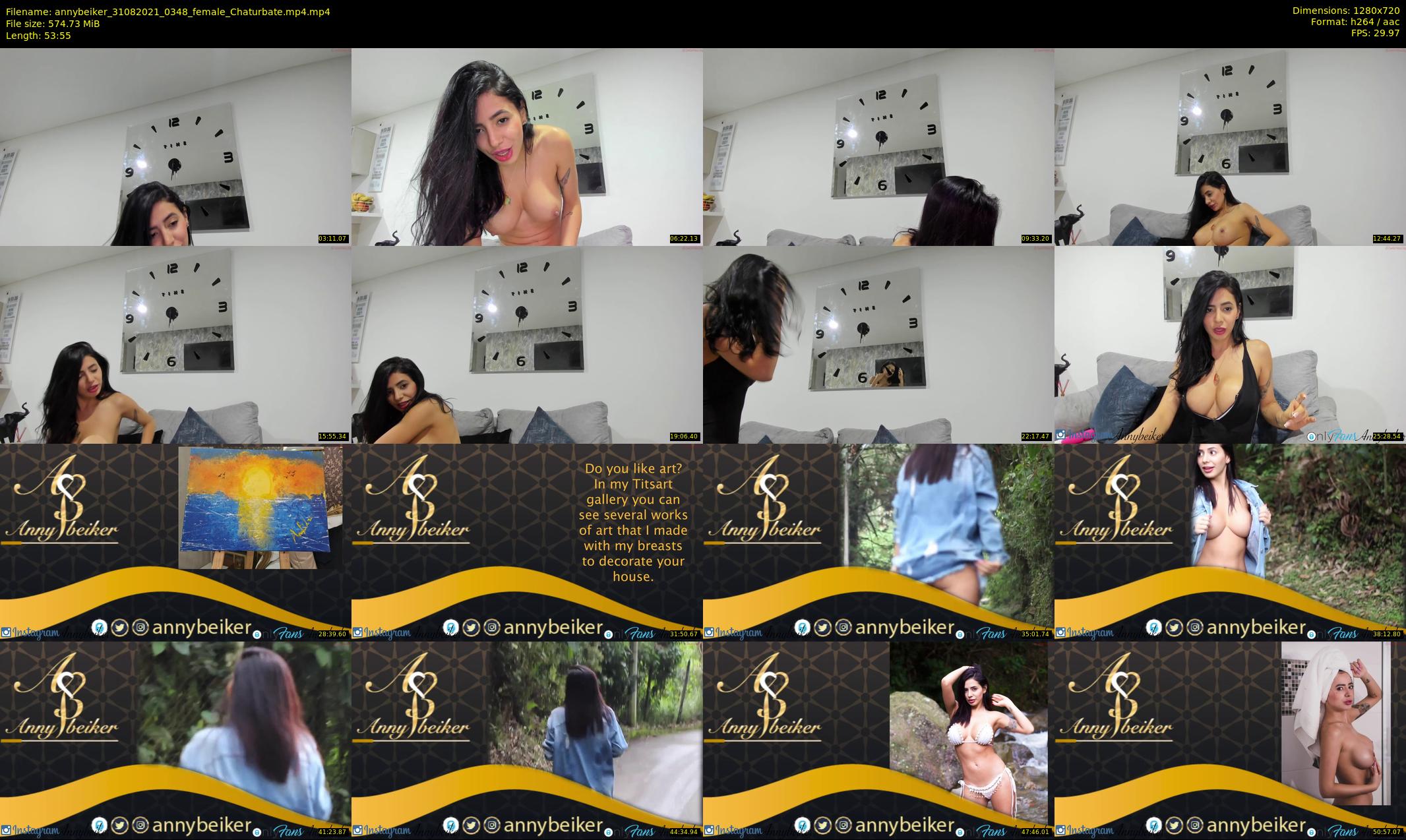 annybeiker — 54 minute Chaturbate female cam show recording, 720p, Aug 31, 2021
