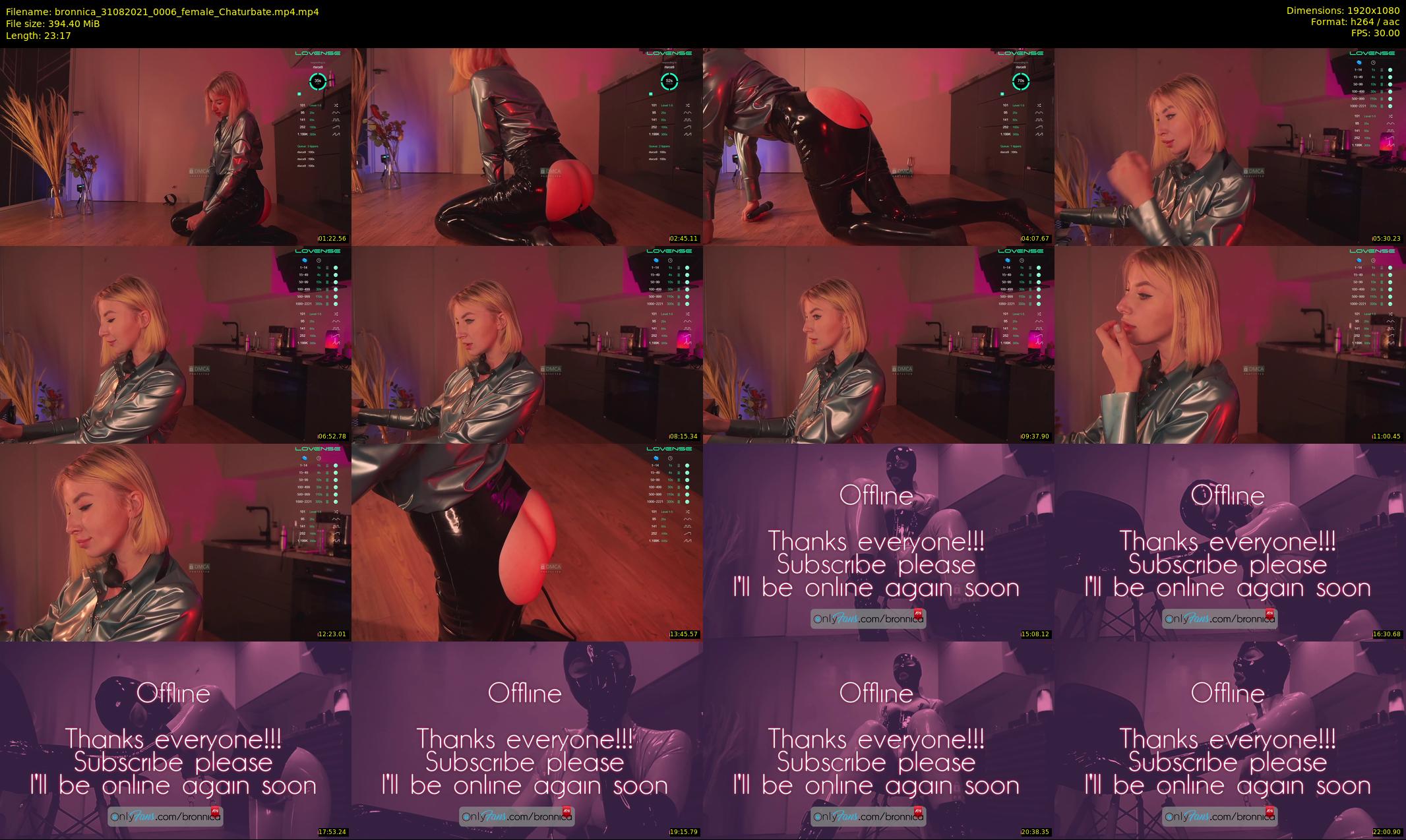 bronnica — 24 minute Chaturbate female cam show recording, 1080p, Aug 31, 2021
