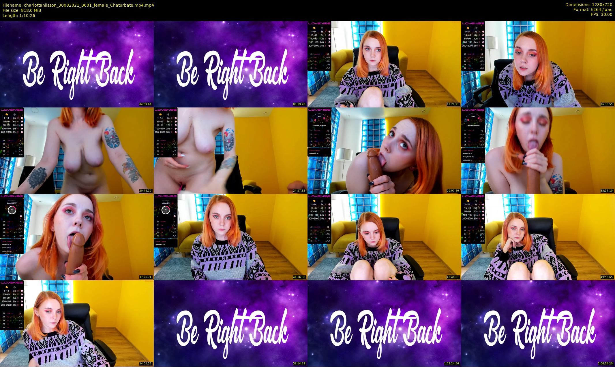 charlottanilsson — 71 minute Chaturbate female cam show recording, 720p, Aug 30, 2021