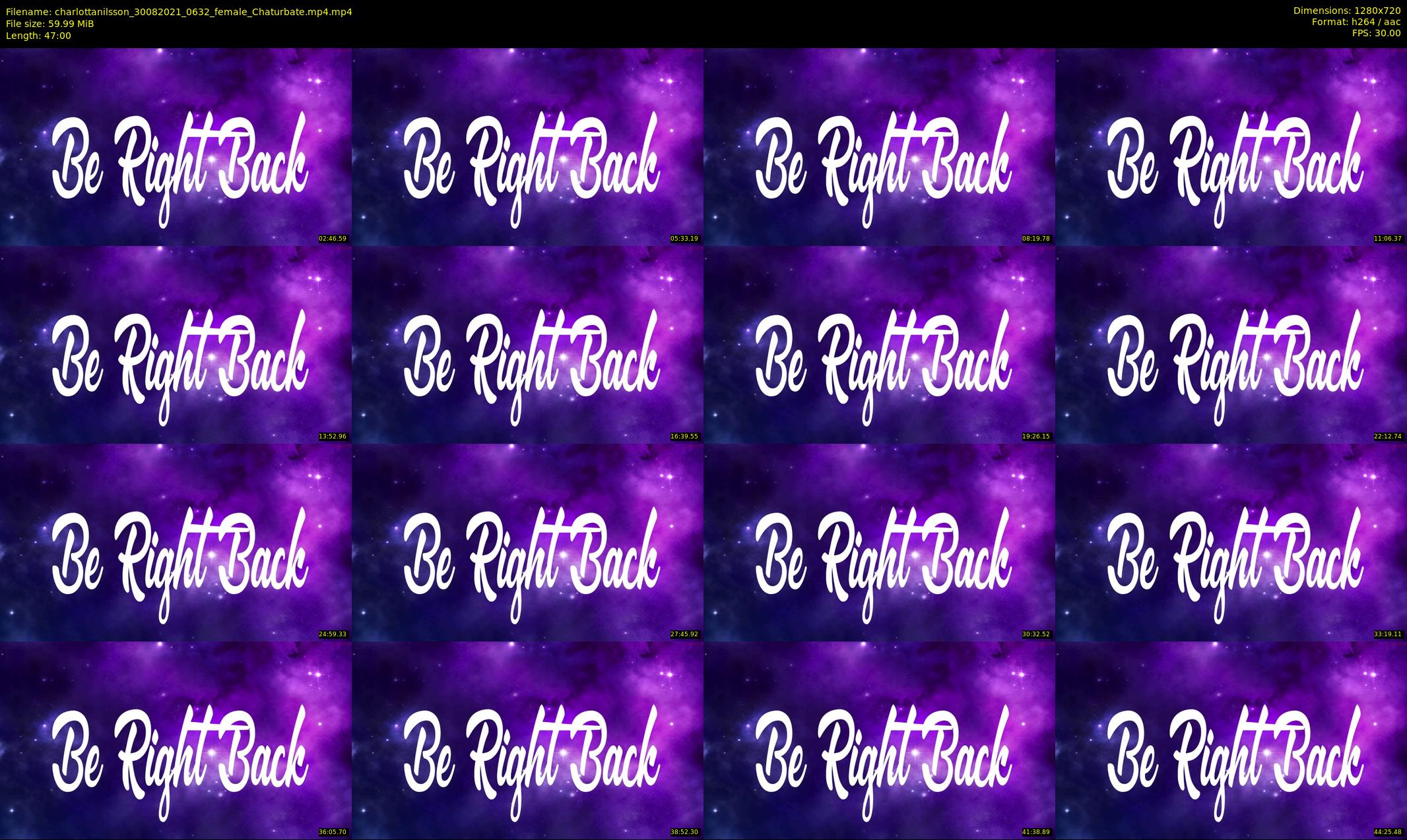 charlottanilsson — 47 minute Chaturbate female cam show recording, 720p, Aug 30, 2021