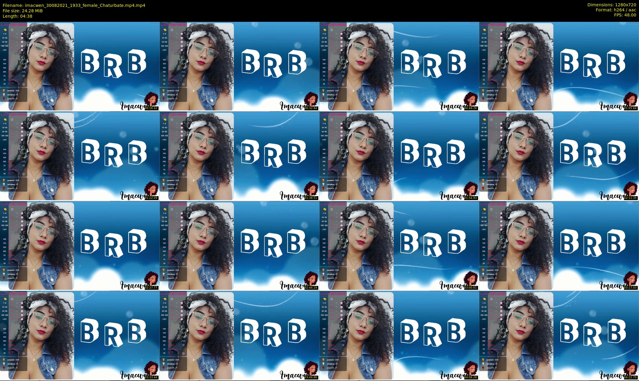 imacwen — 5 minute Chaturbate female cam show recording, 720p, Aug 30, 2021