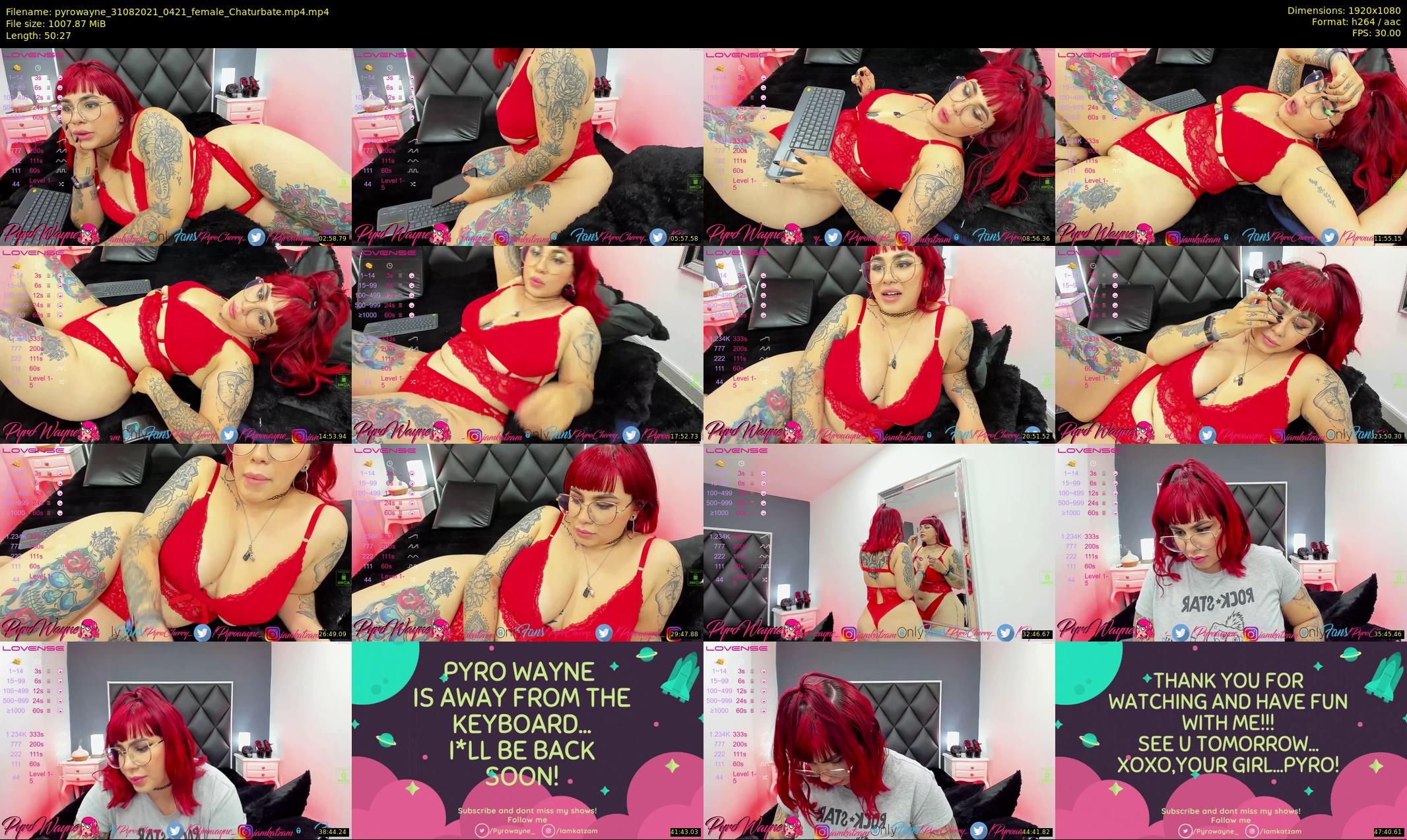 pyrowayne — 51 minute Chaturbate female cam show recording, 1080p, Aug 31, 2021