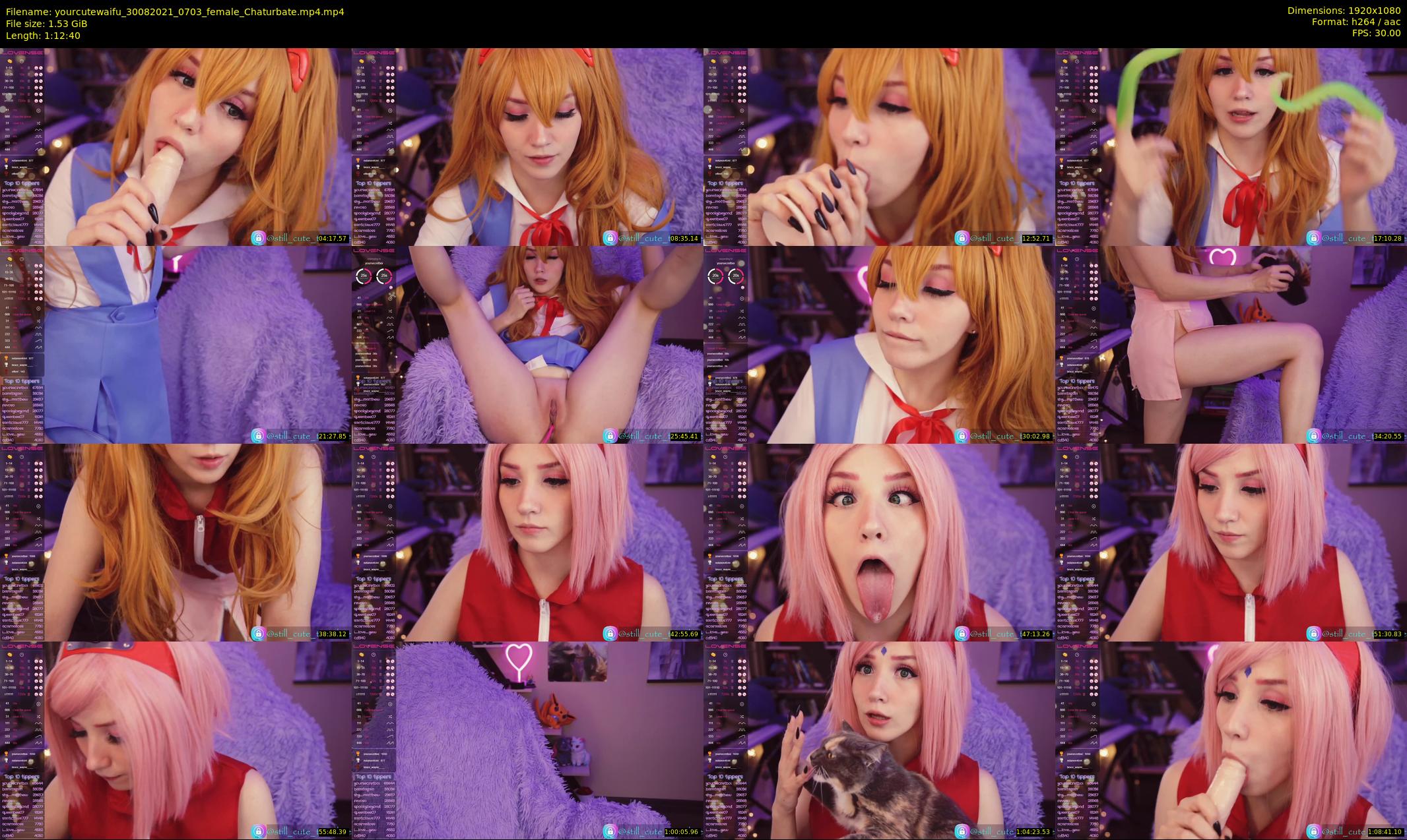 yourcutewaifu — 73 minute Chaturbate female cam show recording, 1080p, Aug 30, 2021