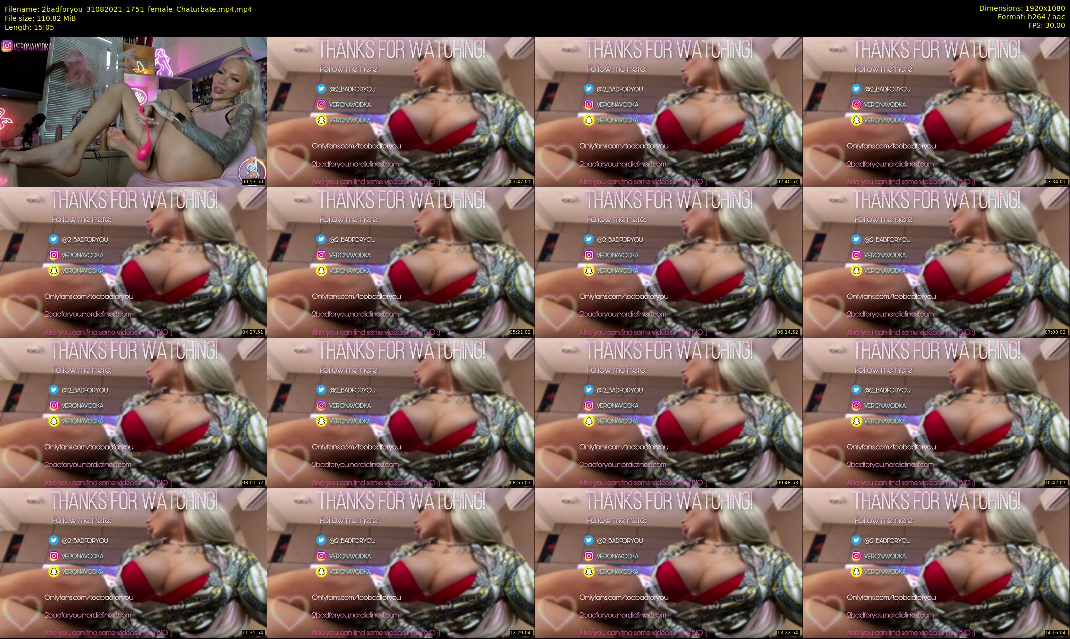 2badforyou — 16 minute Chaturbate couple cam show recording, 1080p, Aug 31, 2021