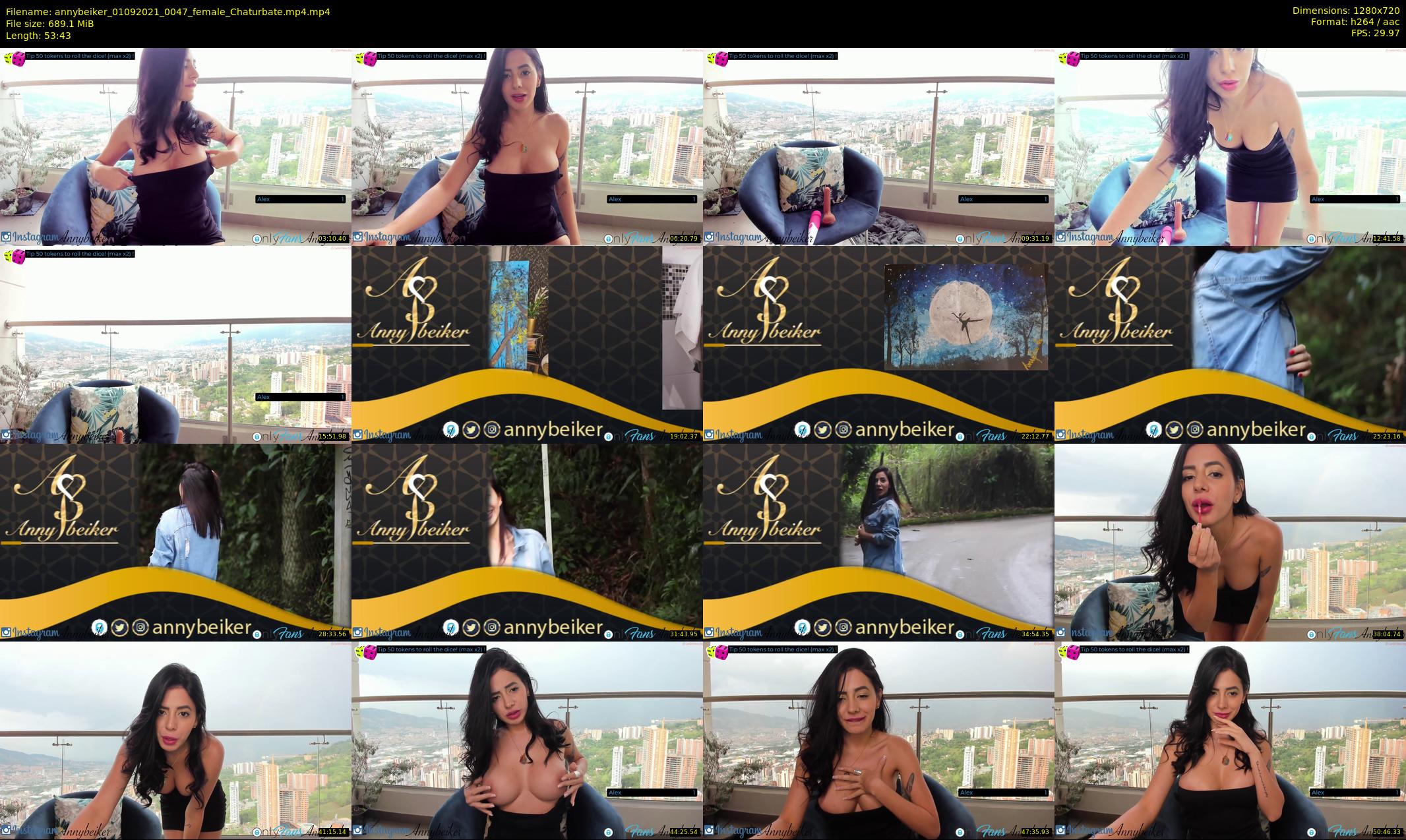 annybeiker — 54 minute Chaturbate female cam show recording, 720p, Sep 1, 2021