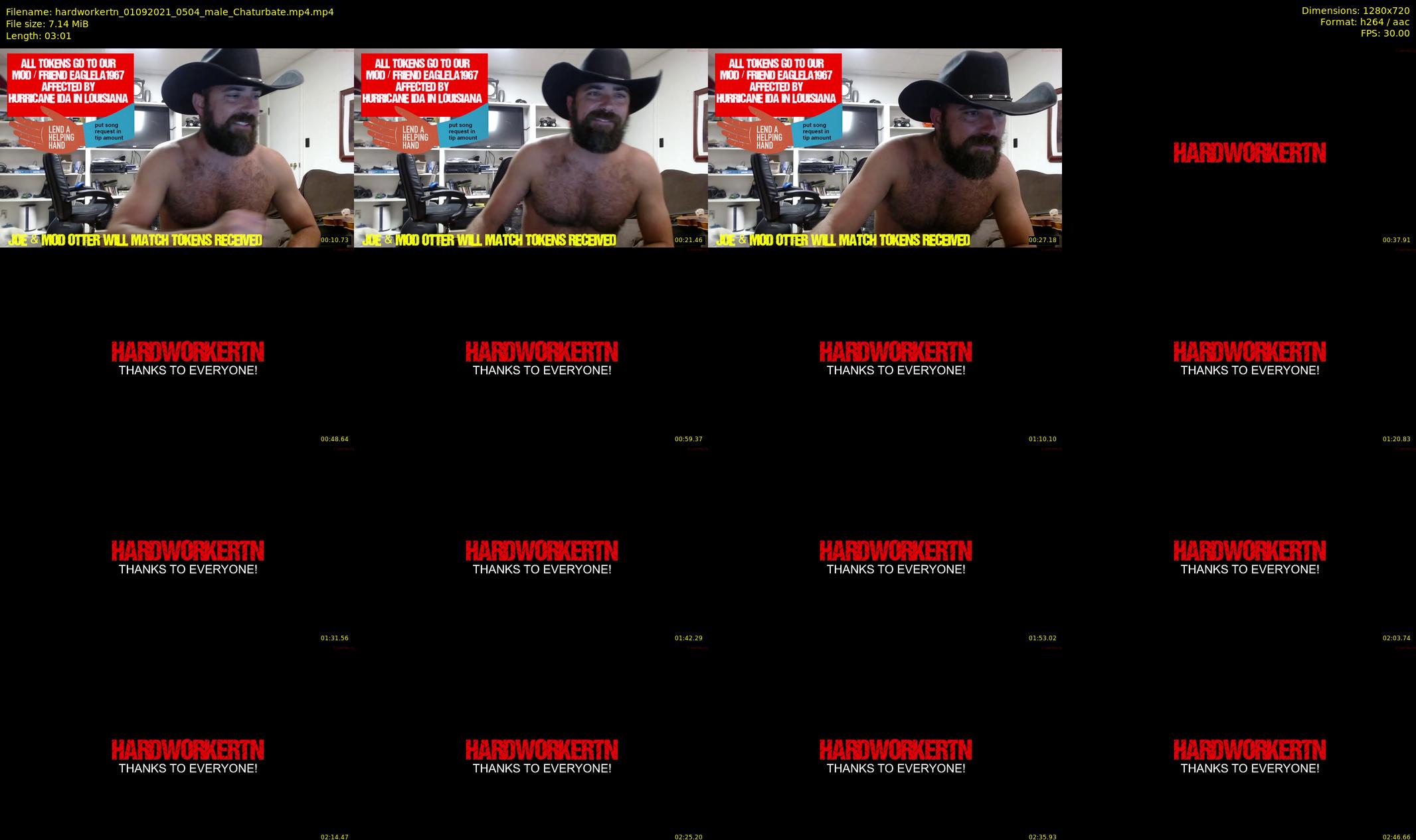 hardworkertn — 4 minute Chaturbate male cam show recording, 720p, Sep 1, 2021