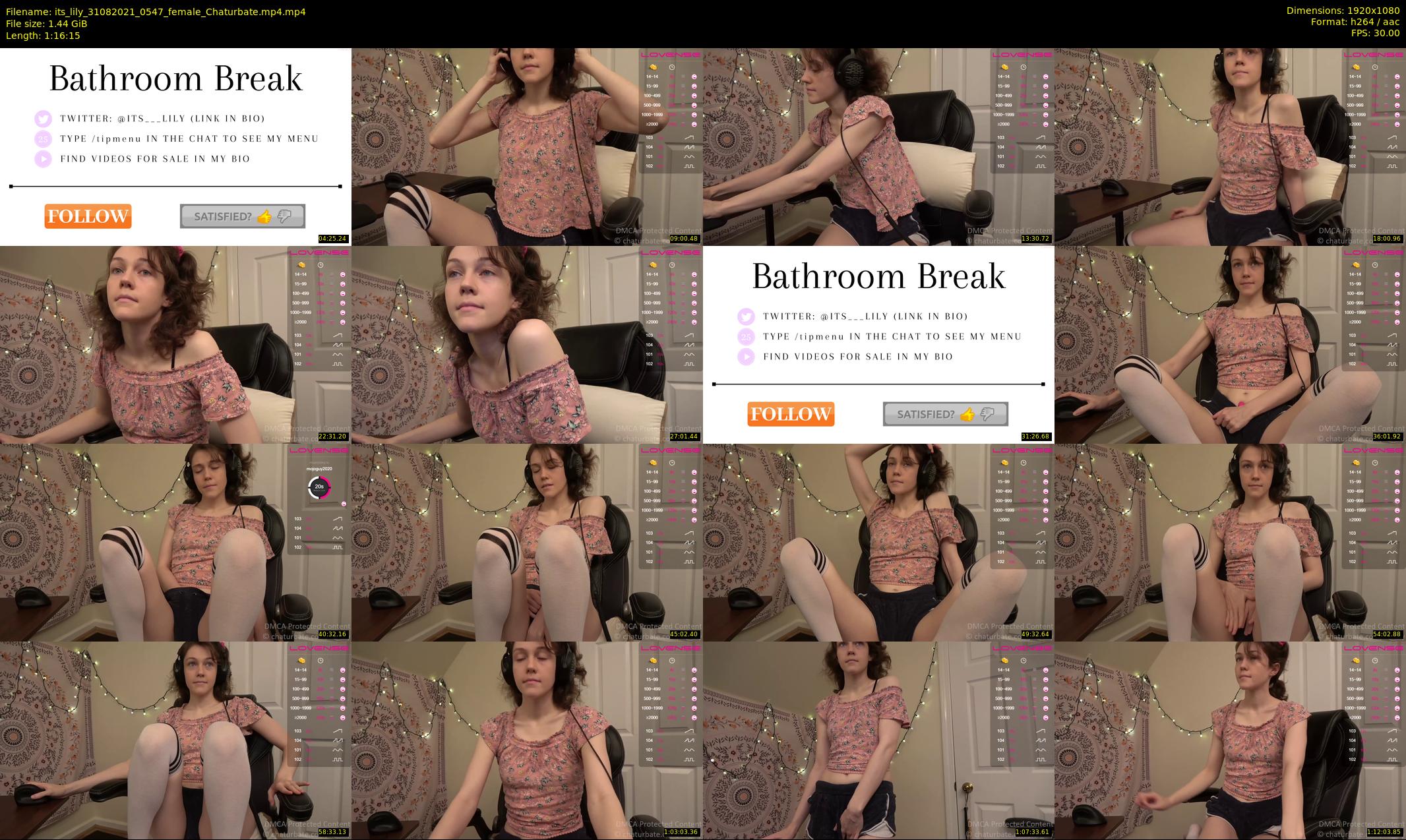 its_lily — 77 minute Chaturbate female cam show recording, 1080p, Aug 31, 2021