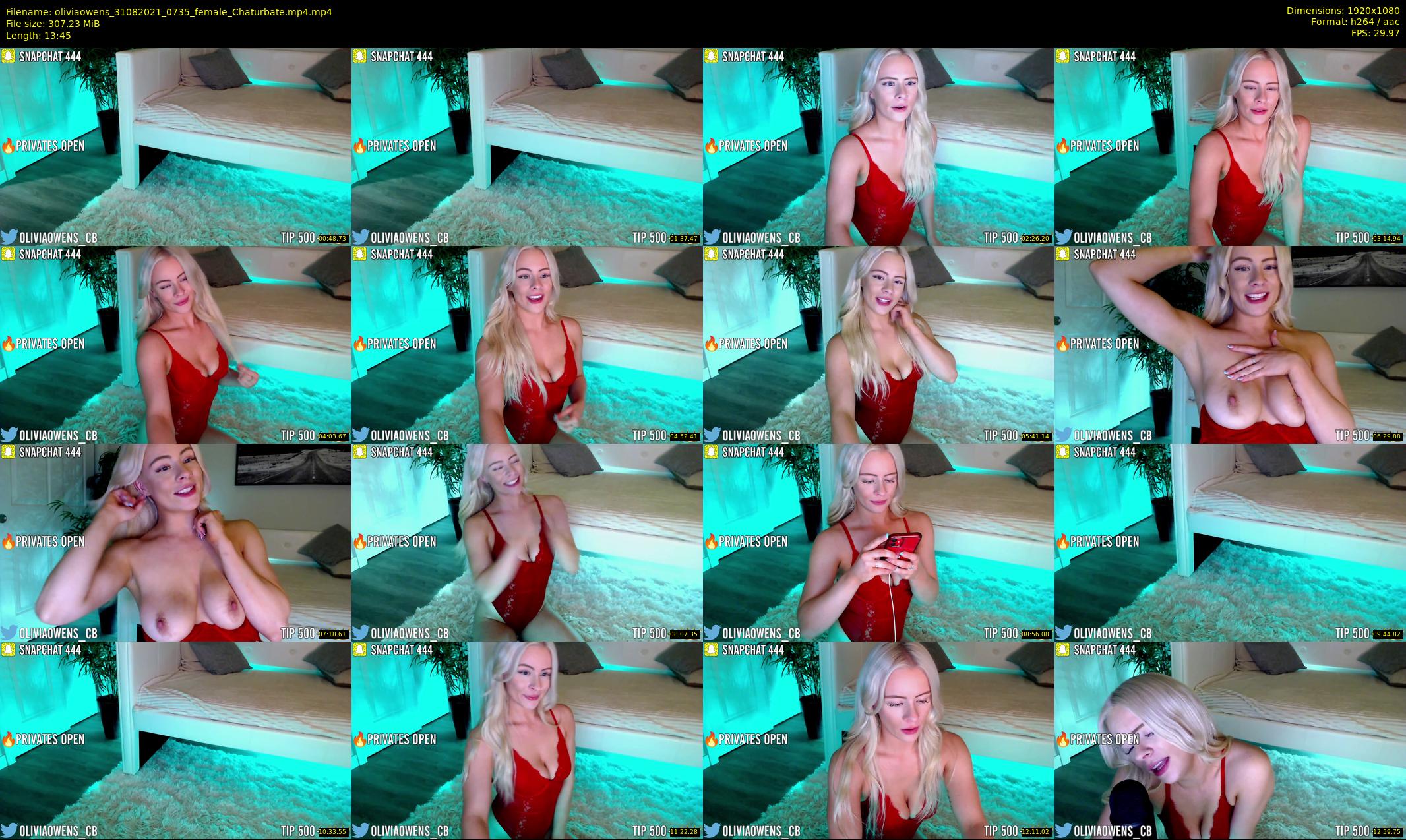 oliviaowens — 14 minute Chaturbate female cam show recording, 1080p, Aug 31, 2021