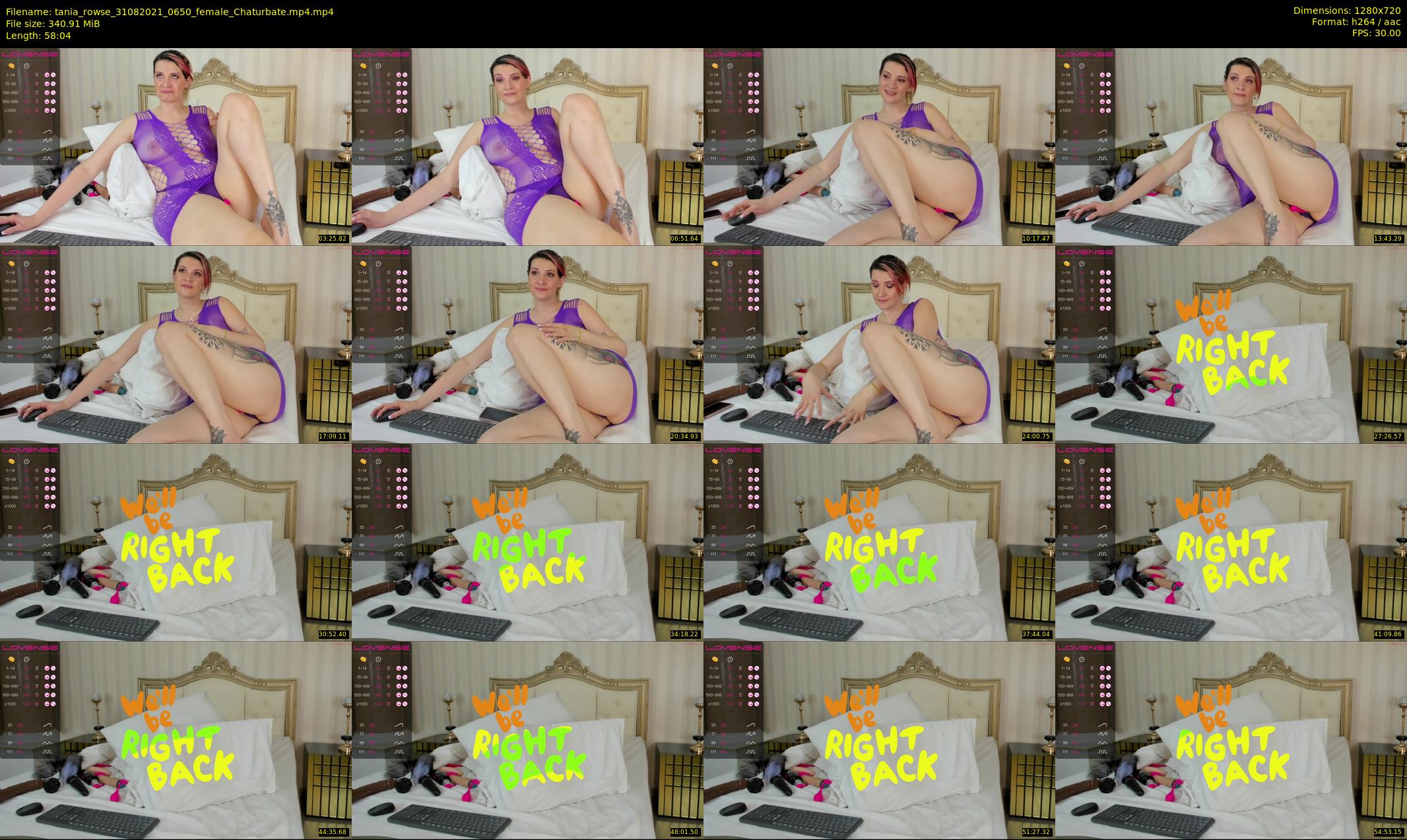 tania_rowse — 59 minute Chaturbate female cam show recording, 720p, Aug 31, 2021