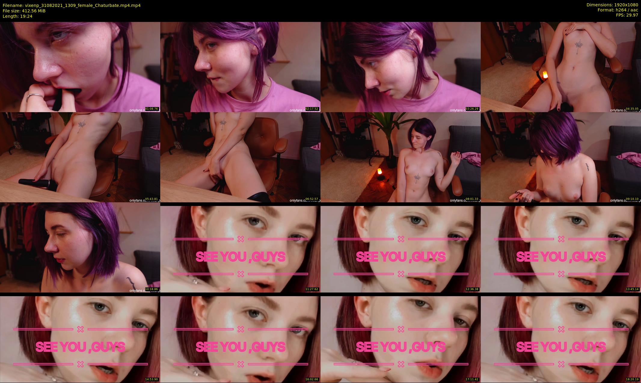 vixenp — 20 minute Chaturbate female cam show recording, 1080p, Aug 31, 2021