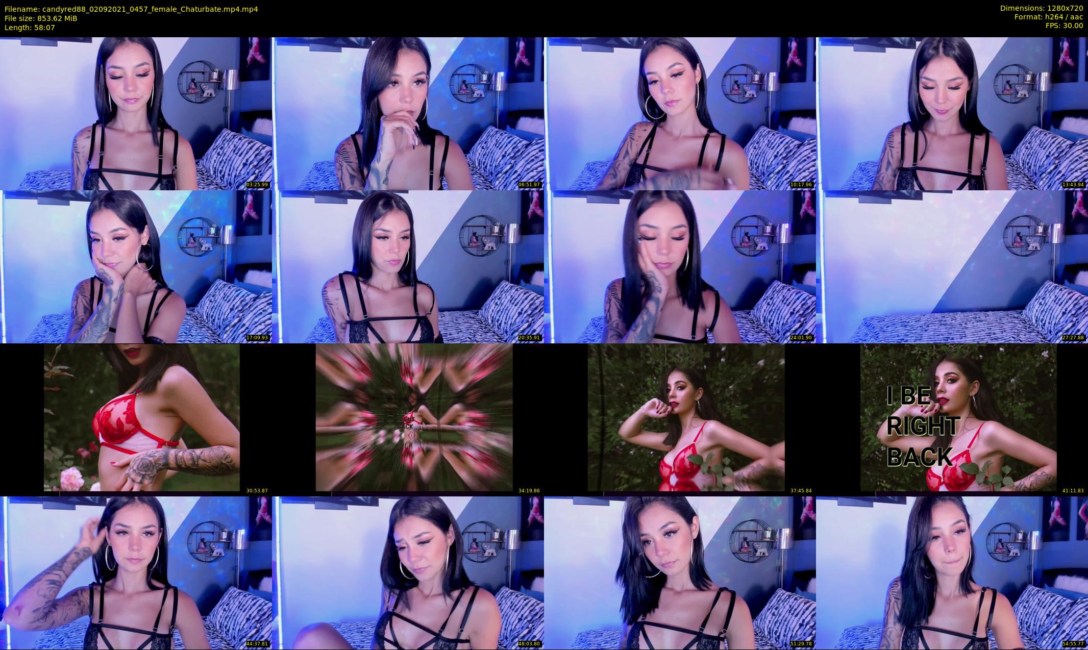 candyred88 — 59 minute Chaturbate female cam show recording, 720p, Sep 2, 2021