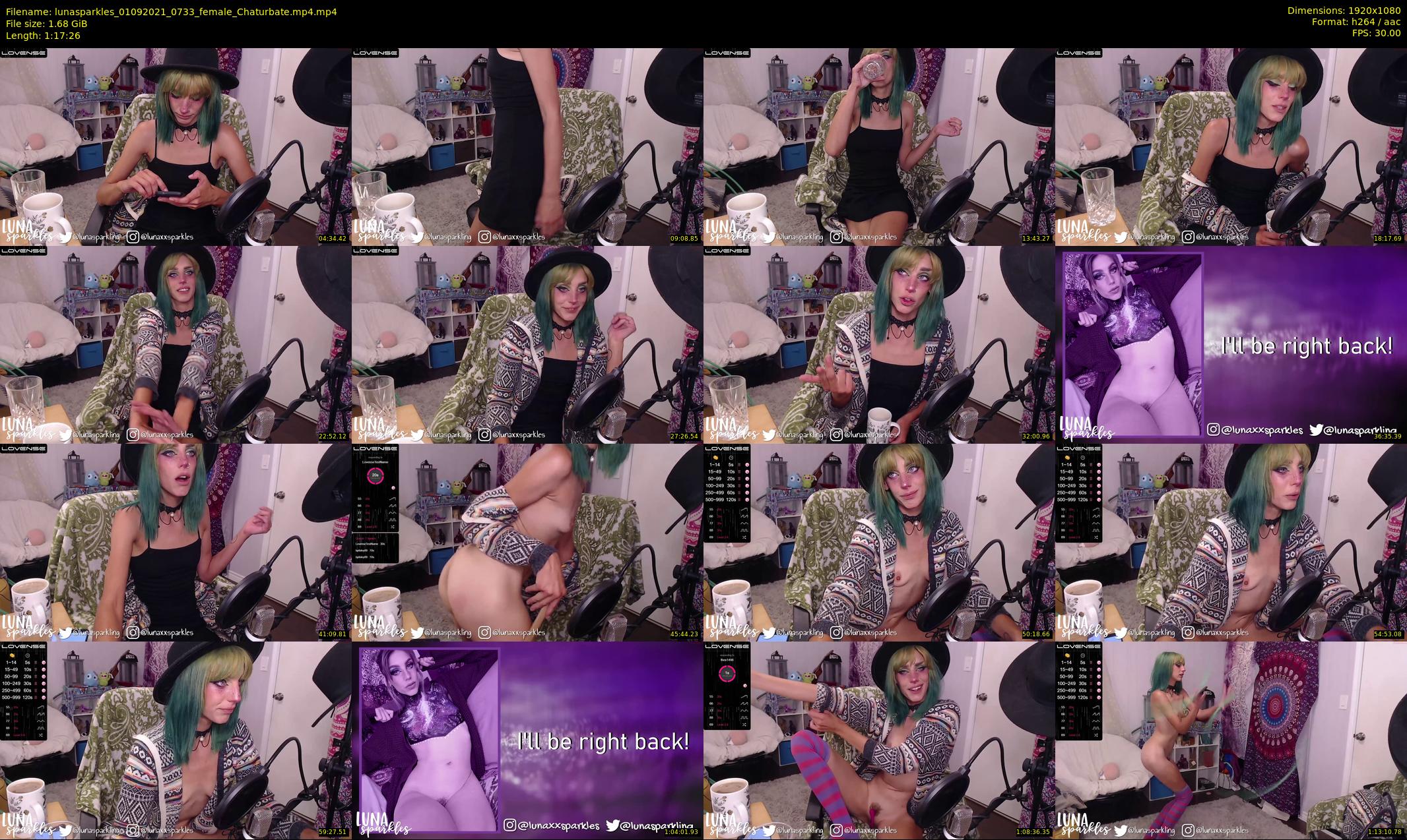 lunasparkles — 78 minute Chaturbate female cam show recording, 1080p, Sep 1, 2021