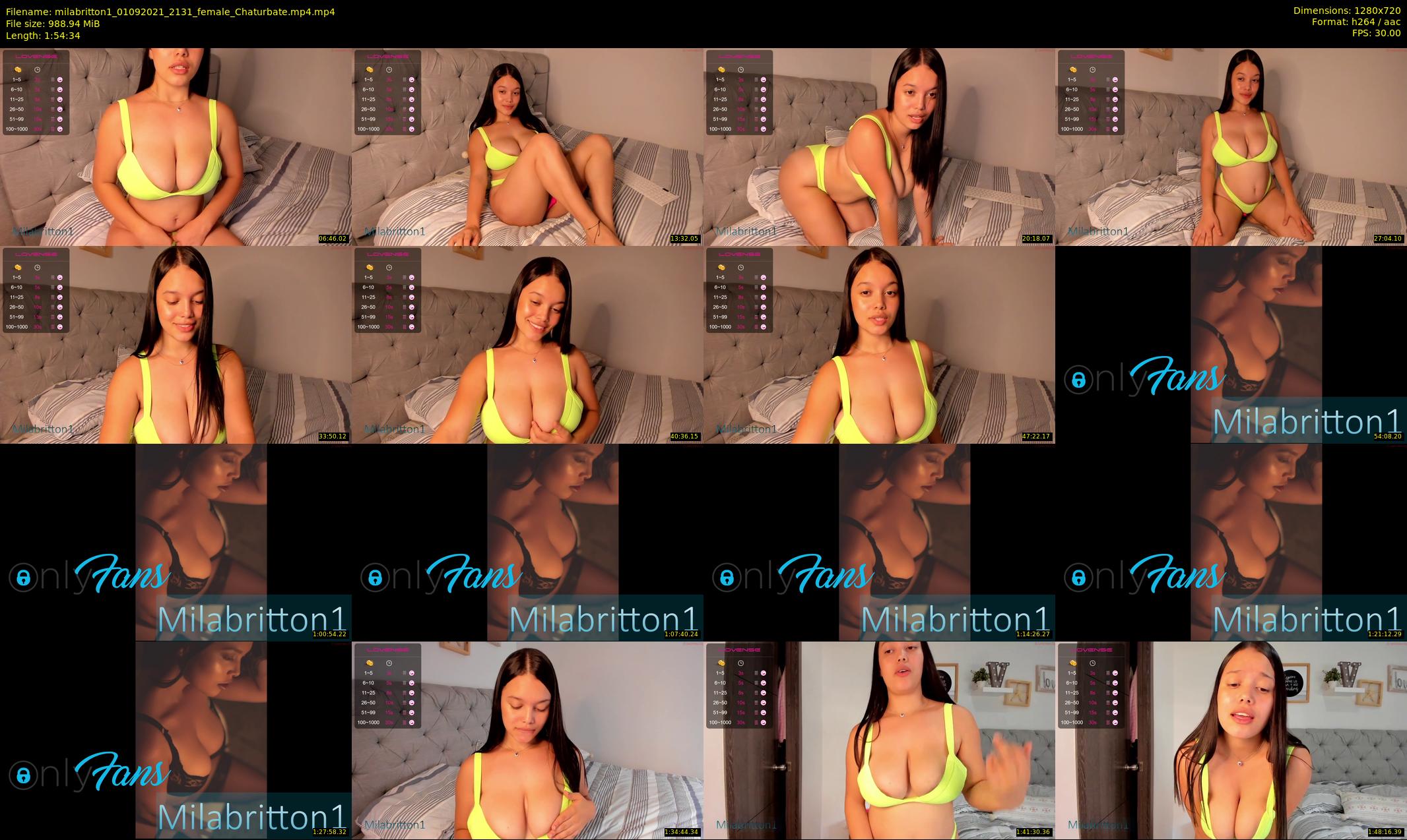 milabritton1 — 115 minute Chaturbate female cam show recording, 720p, Sep 1, 2021