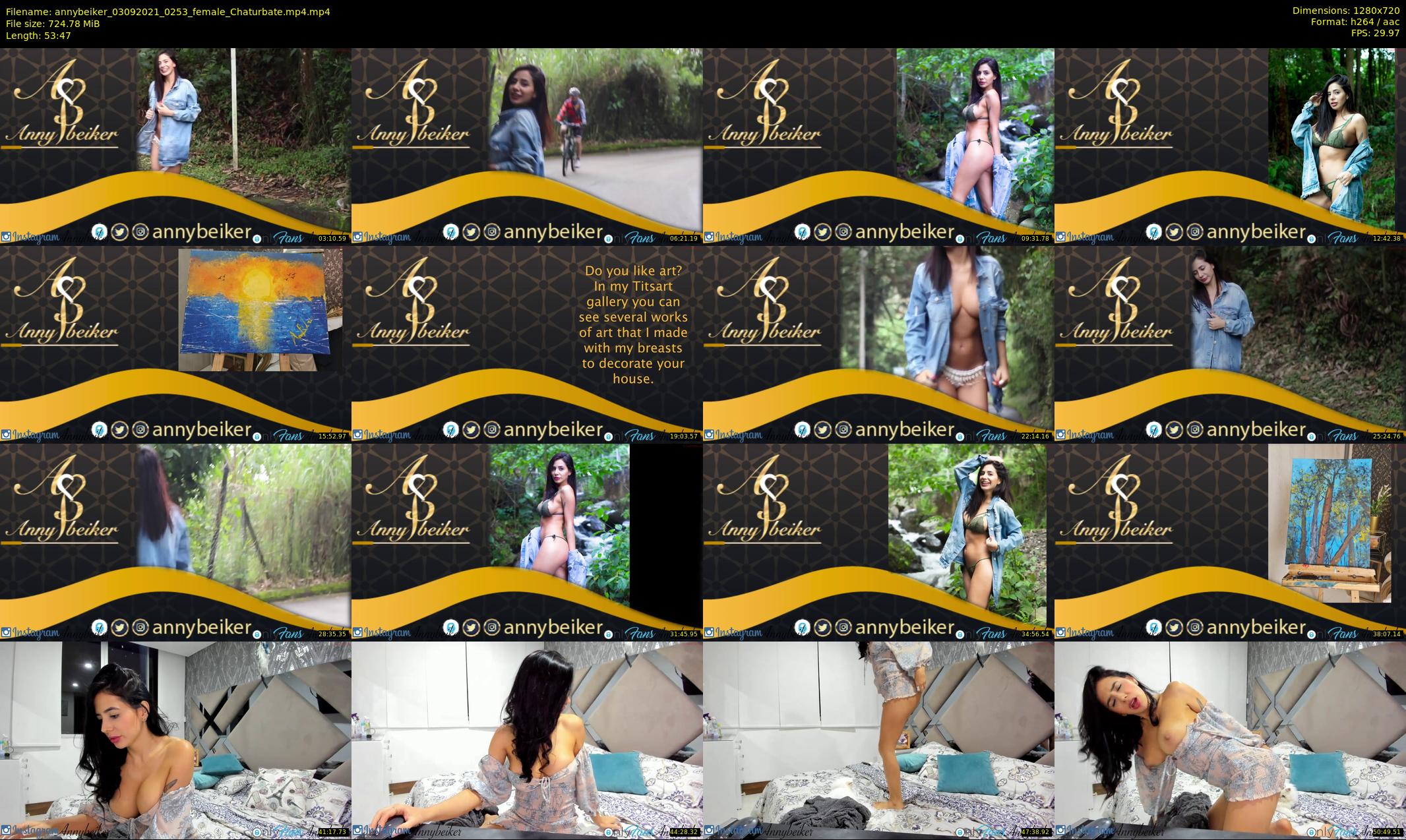annybeiker — 54 minute Chaturbate female cam show recording, 720p, Sep 3, 2021