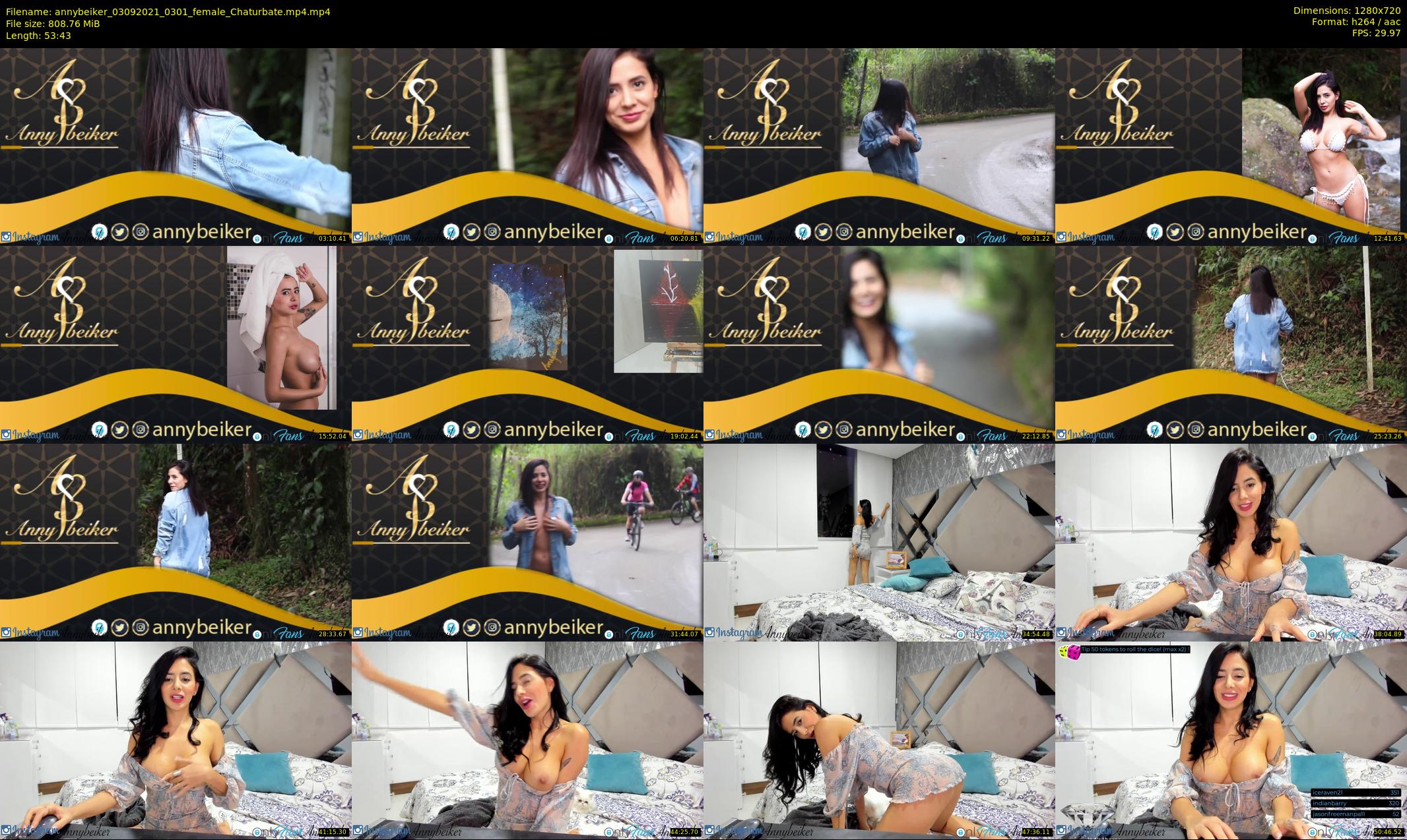 annybeiker — 54 minute Chaturbate female cam show recording, 720p, Sep 3, 2021