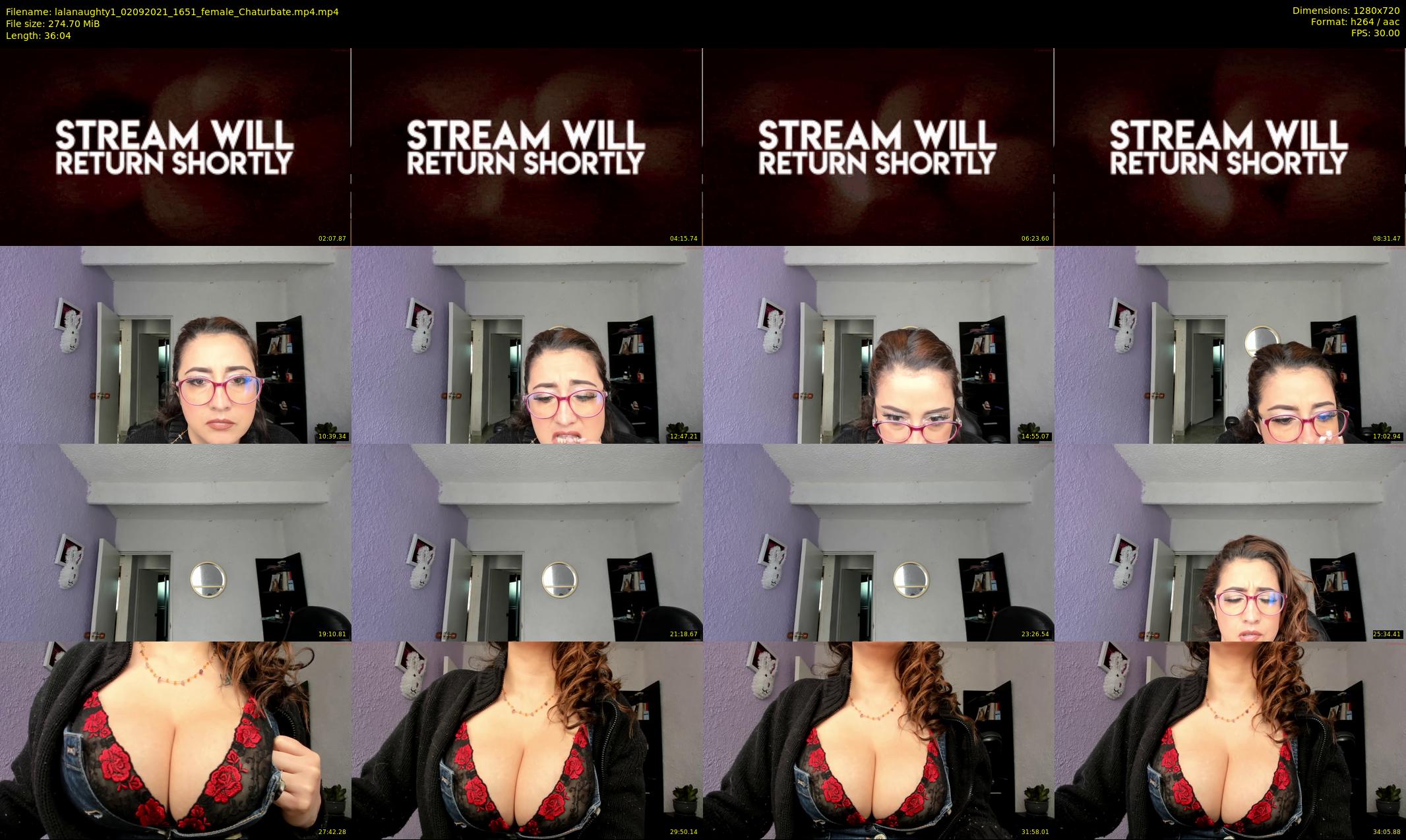 lalanaughty1 — 37 minute Chaturbate female cam show recording, 720p, Sep 2, 2021