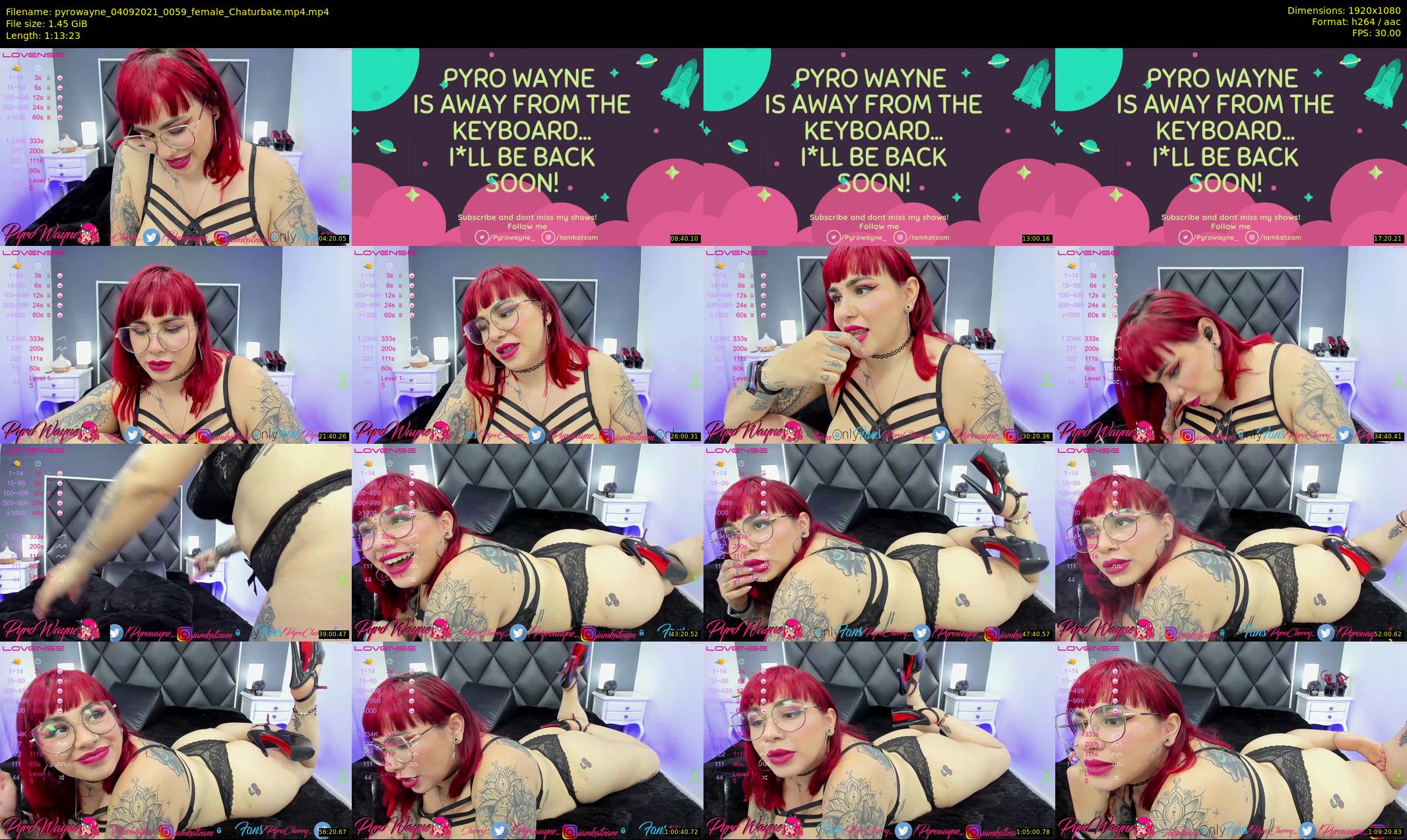 pyrowayne — 74 minute Chaturbate female cam show recording, 1080p, Sep 4, 2021