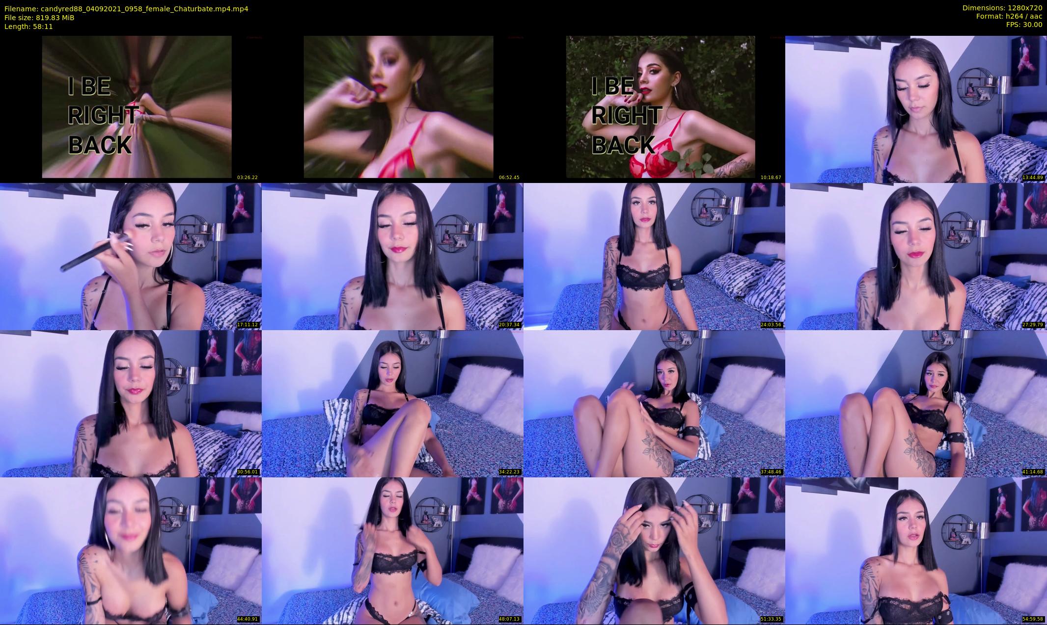 candyred88 — 59 minute Chaturbate female cam show recording, 720p, Sep 4, 2021
